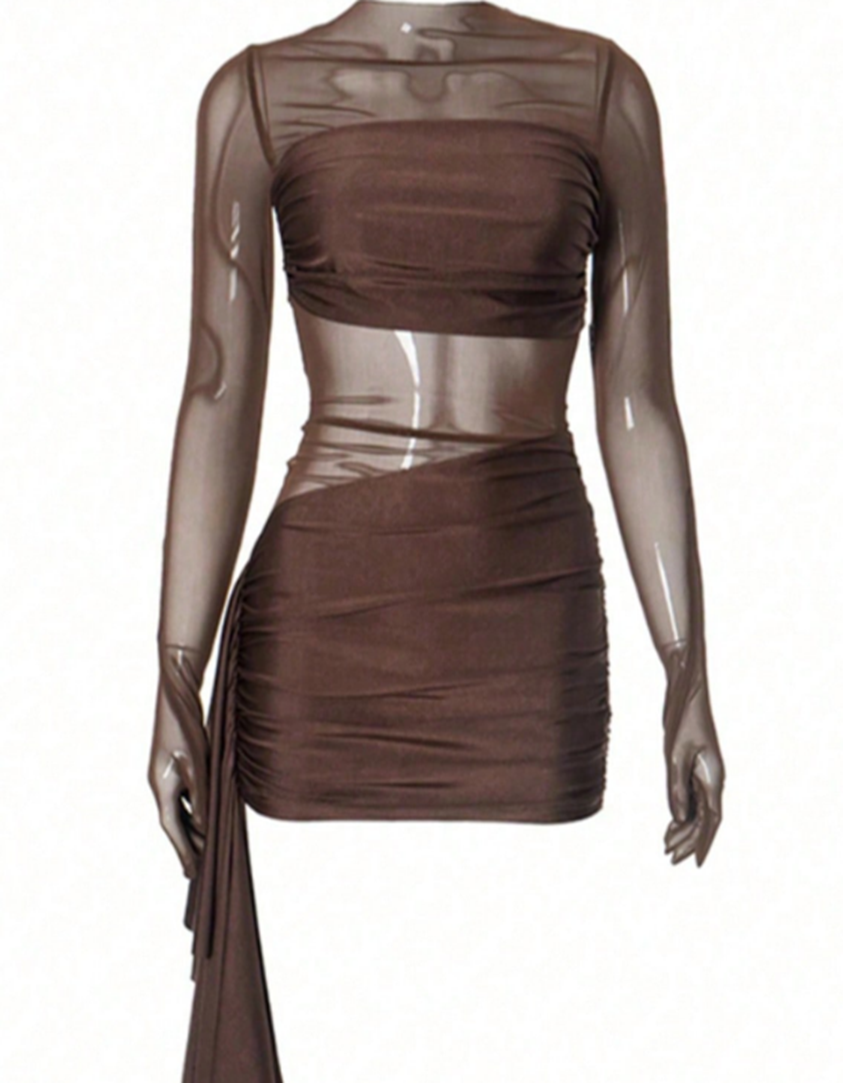 Sheer Elegance Mesh Mini Dress