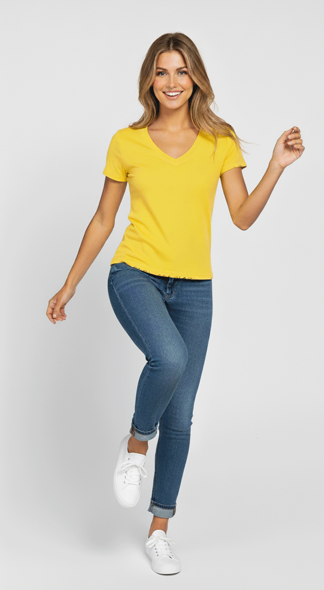 Short Sleeve V-Neck Crop Top