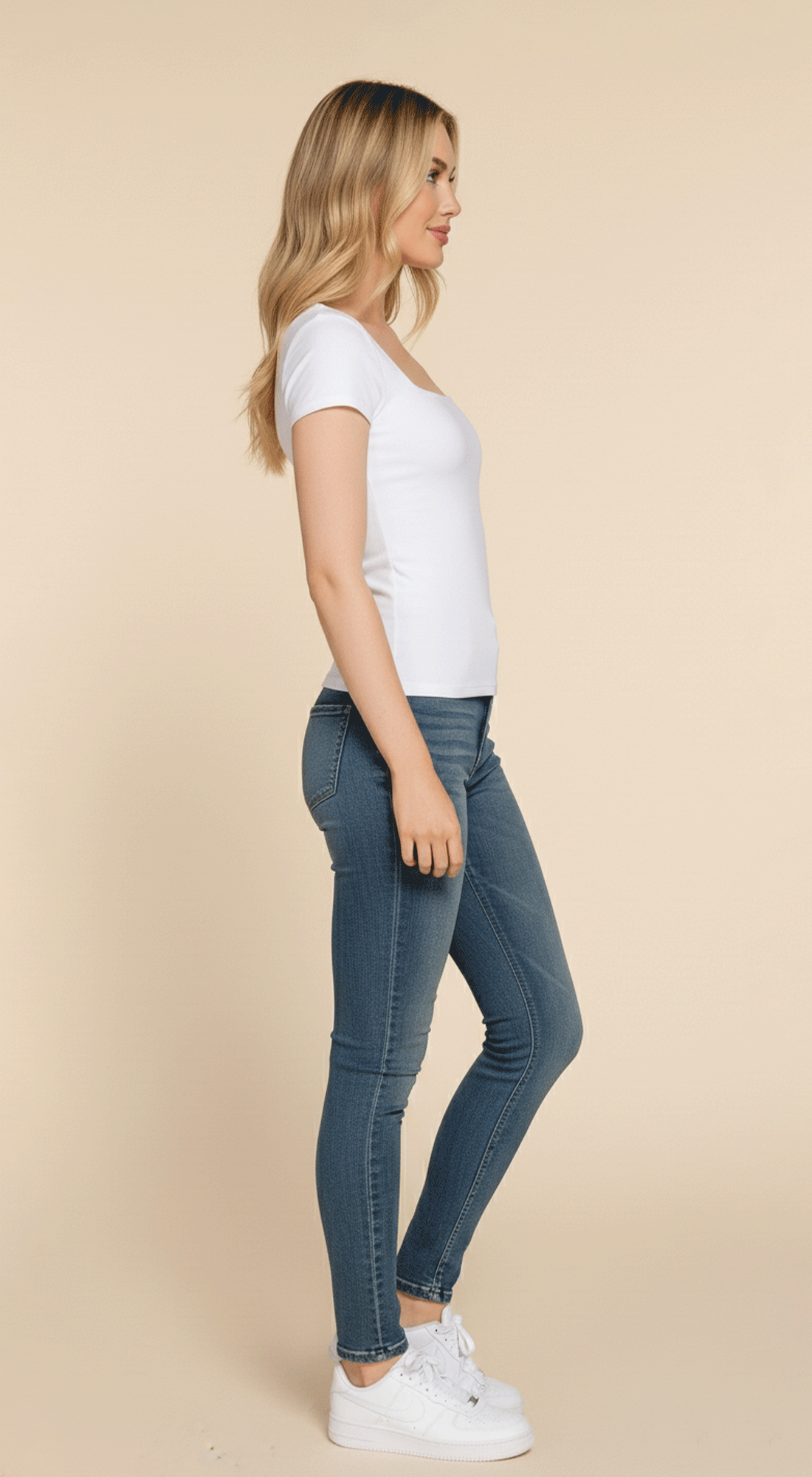 Short Slv Square Neck Double Layer Rib Knit Top