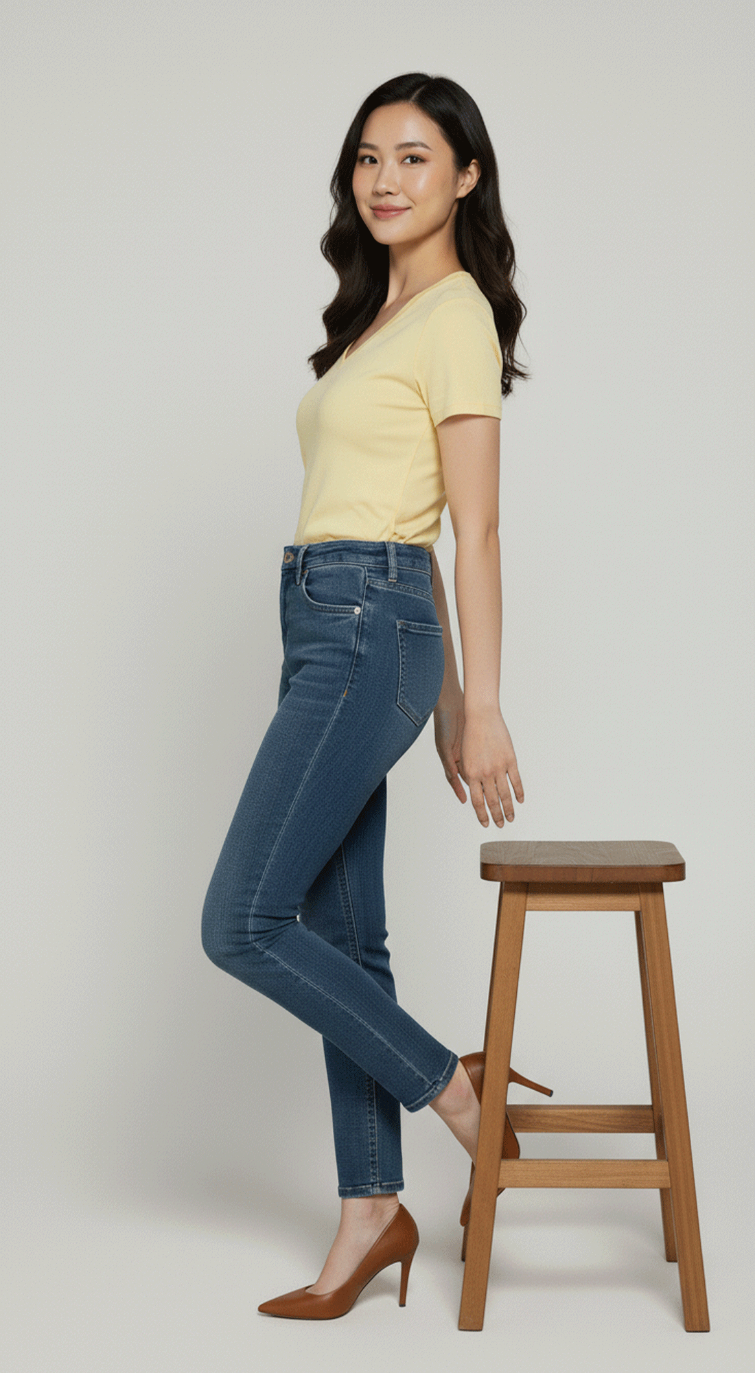Short Sleeve V-Neck Crop Top