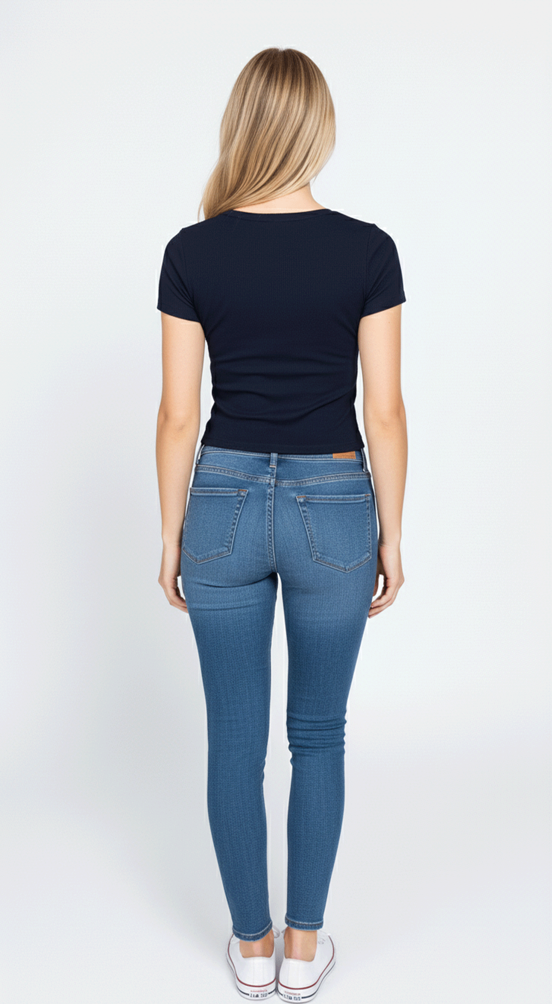 Short Sleeve V-Neck Crop Top