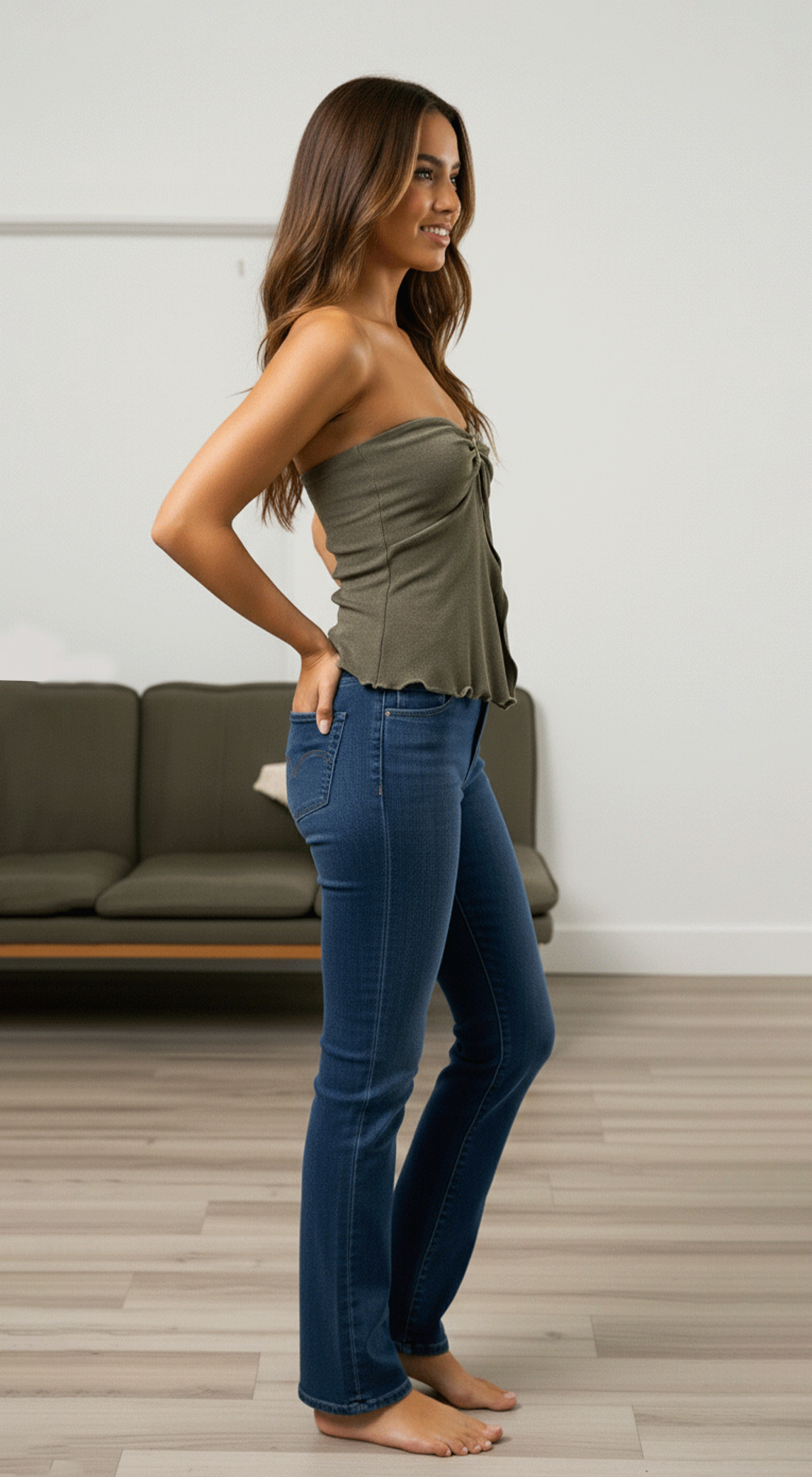 Tube Flyaway Top With Trim
