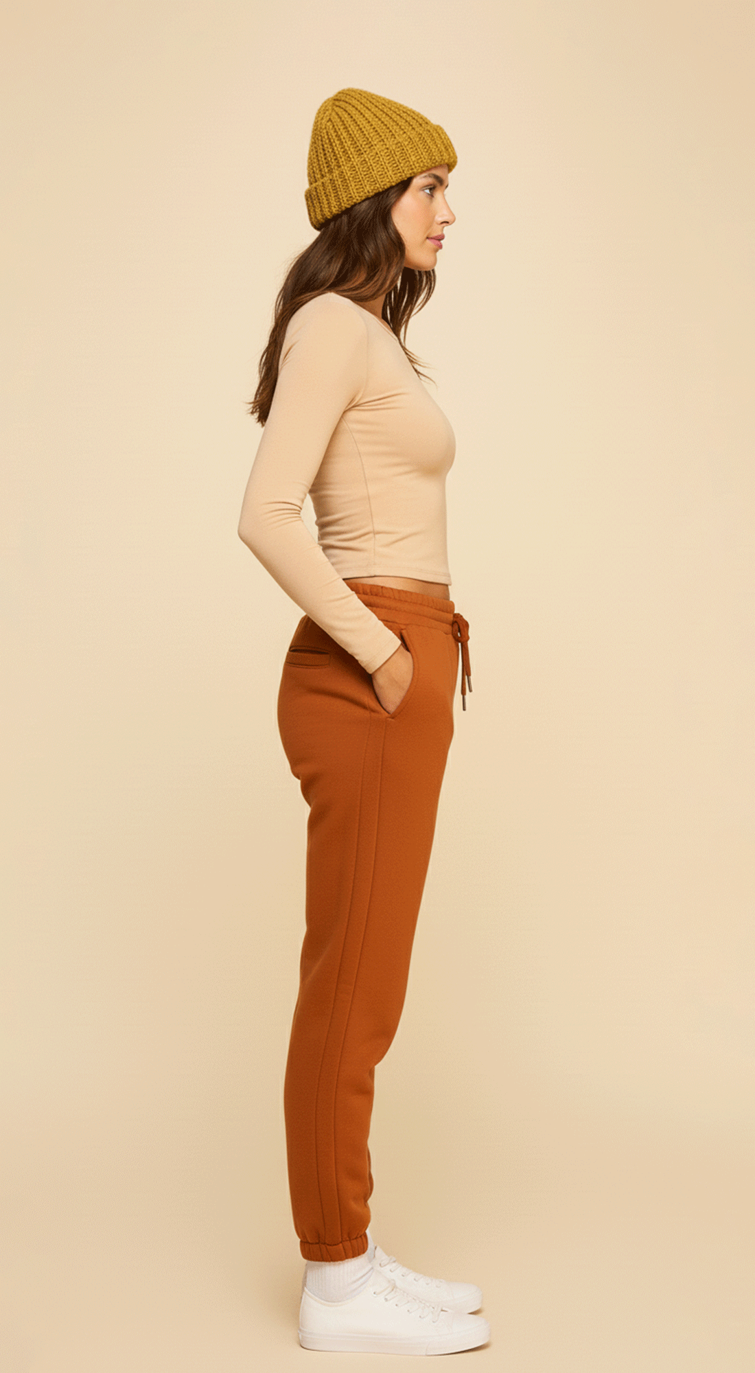 Cotton Long Sleeve Basic Casual Crop Tees Top