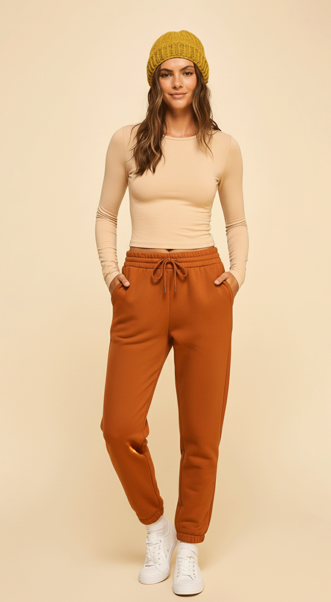 Cotton Long Sleeve Basic Casual Crop Tees Top