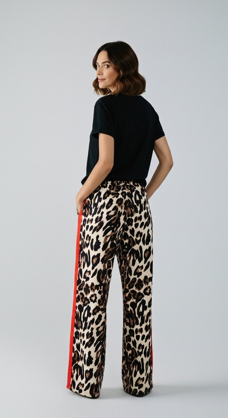 Leopard Pattern Palazzo Pants