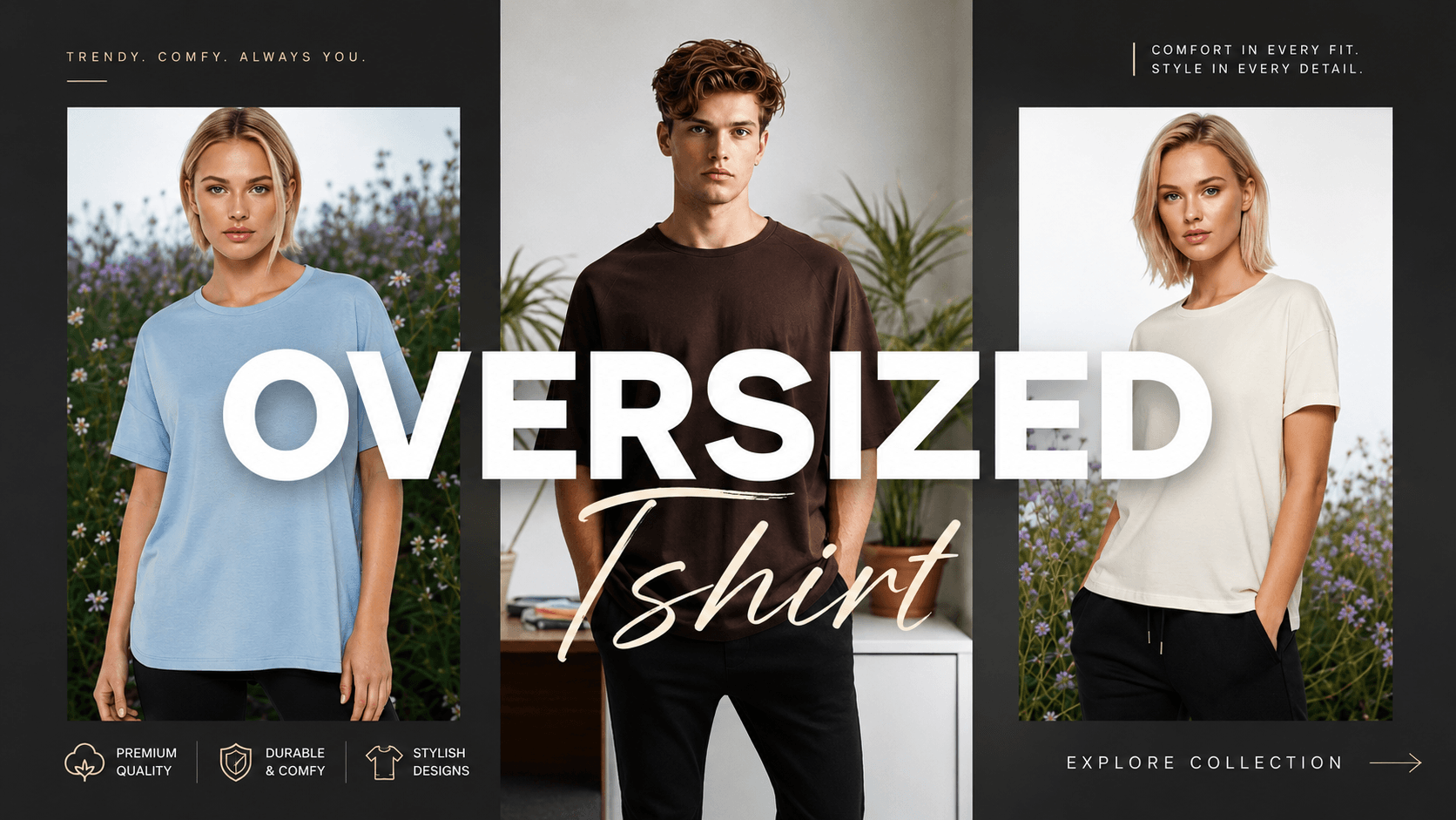 Oversized T-Shirts Collection | Premium Relaxed Fit Tees for Men & Women | Zupple