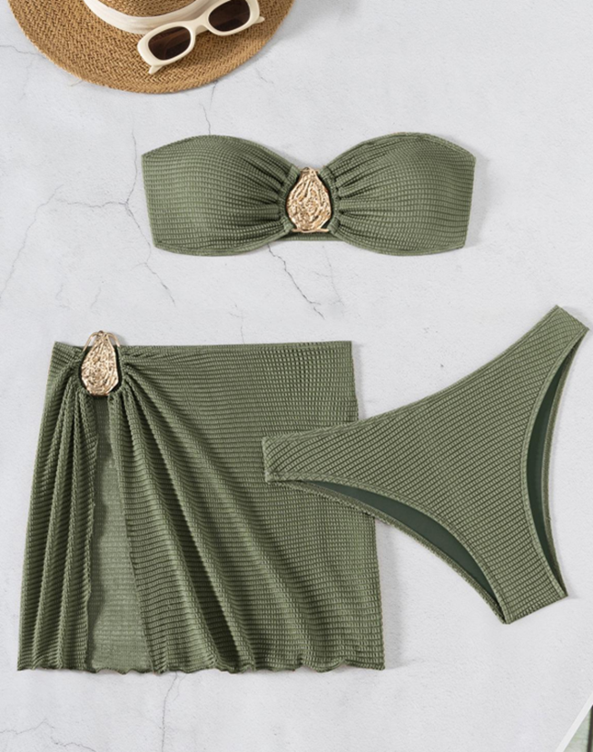 Bandeau Bikini Sarong Set