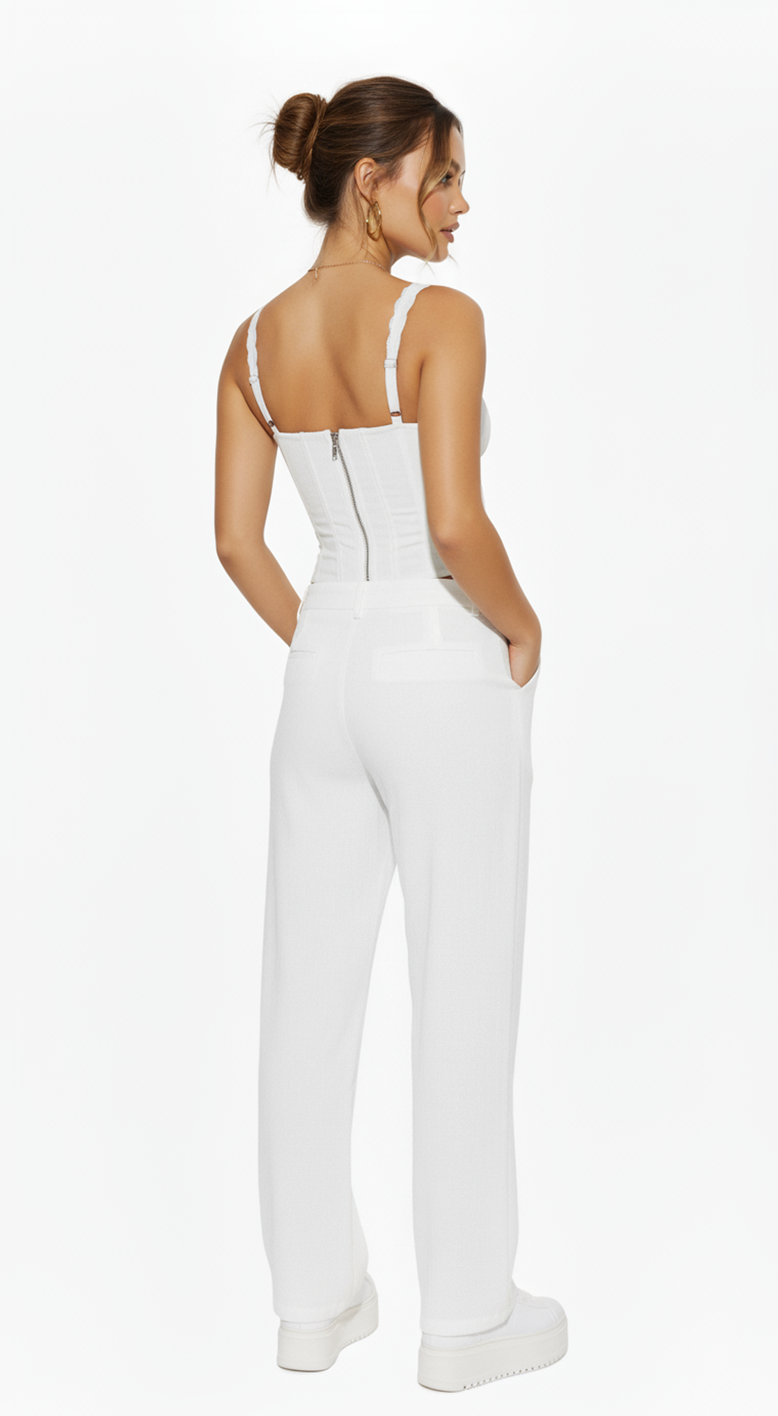 Lace Trimmed Corset Crop Top