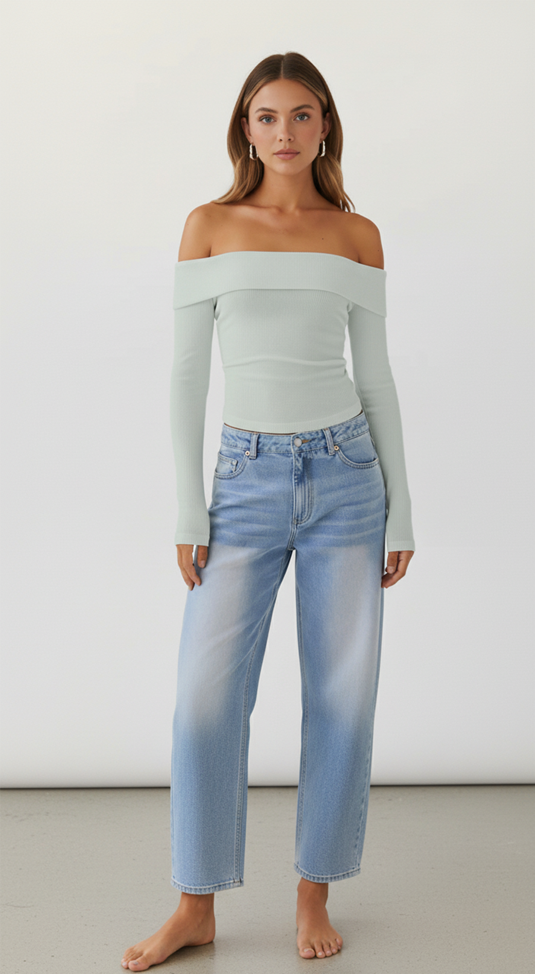 Off Shoulder Long Sleeve Top