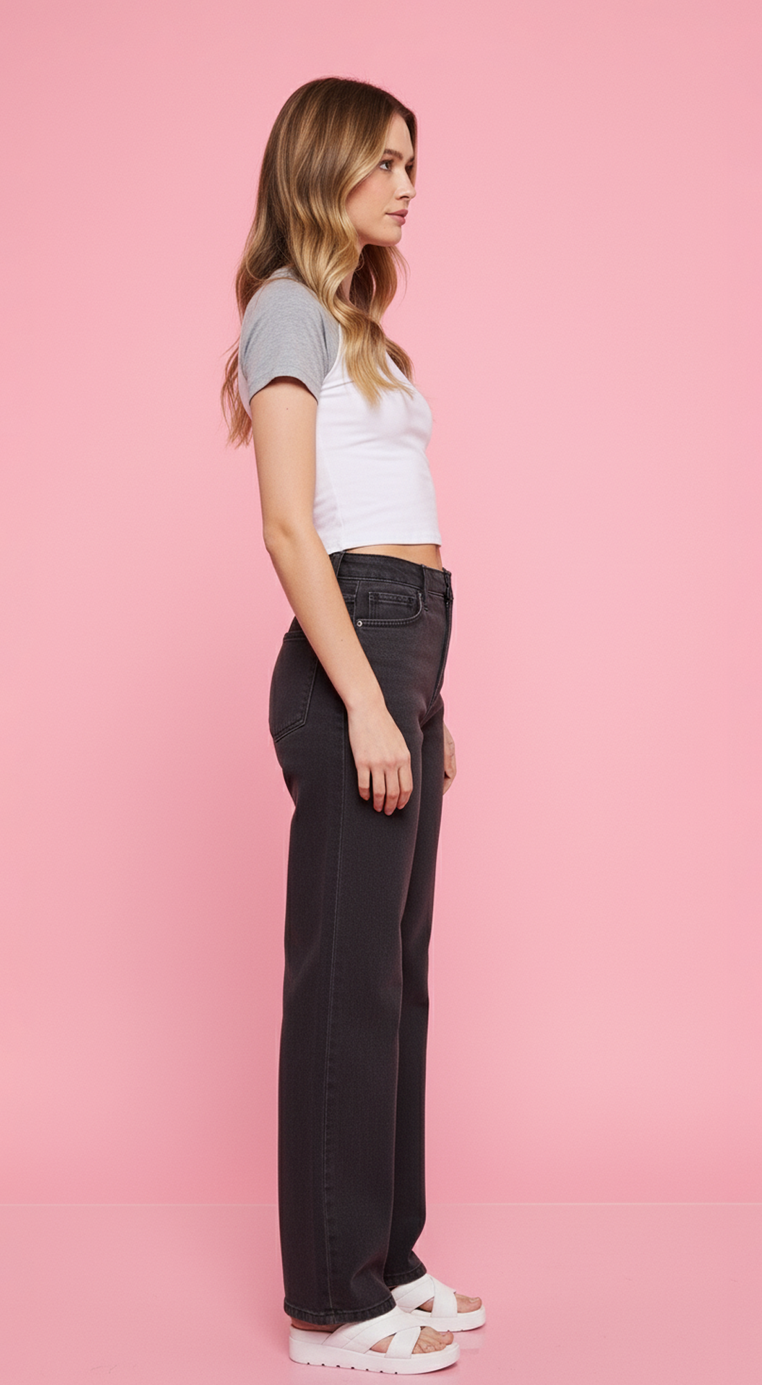 Short Sleeve Colorblocked Cropped Top Raglan