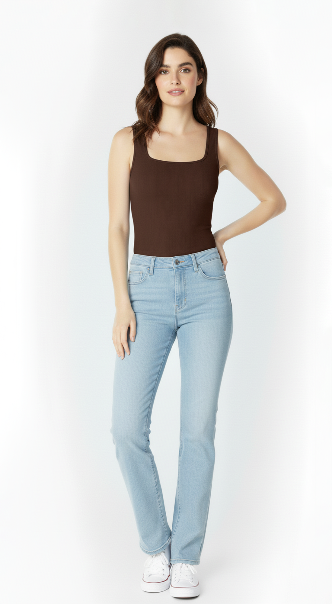 Clean Line Square Shirred Top