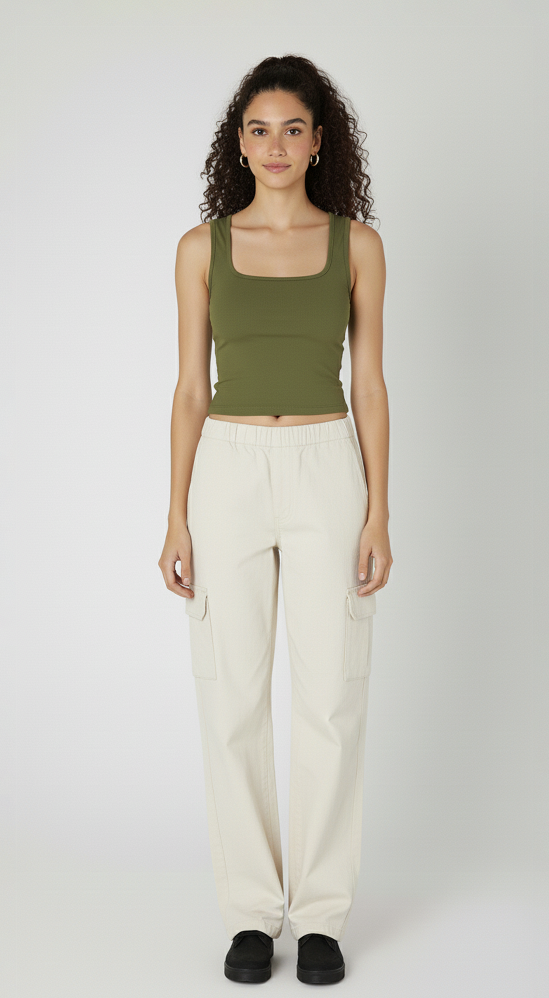 Clean Line Square Shirred Top