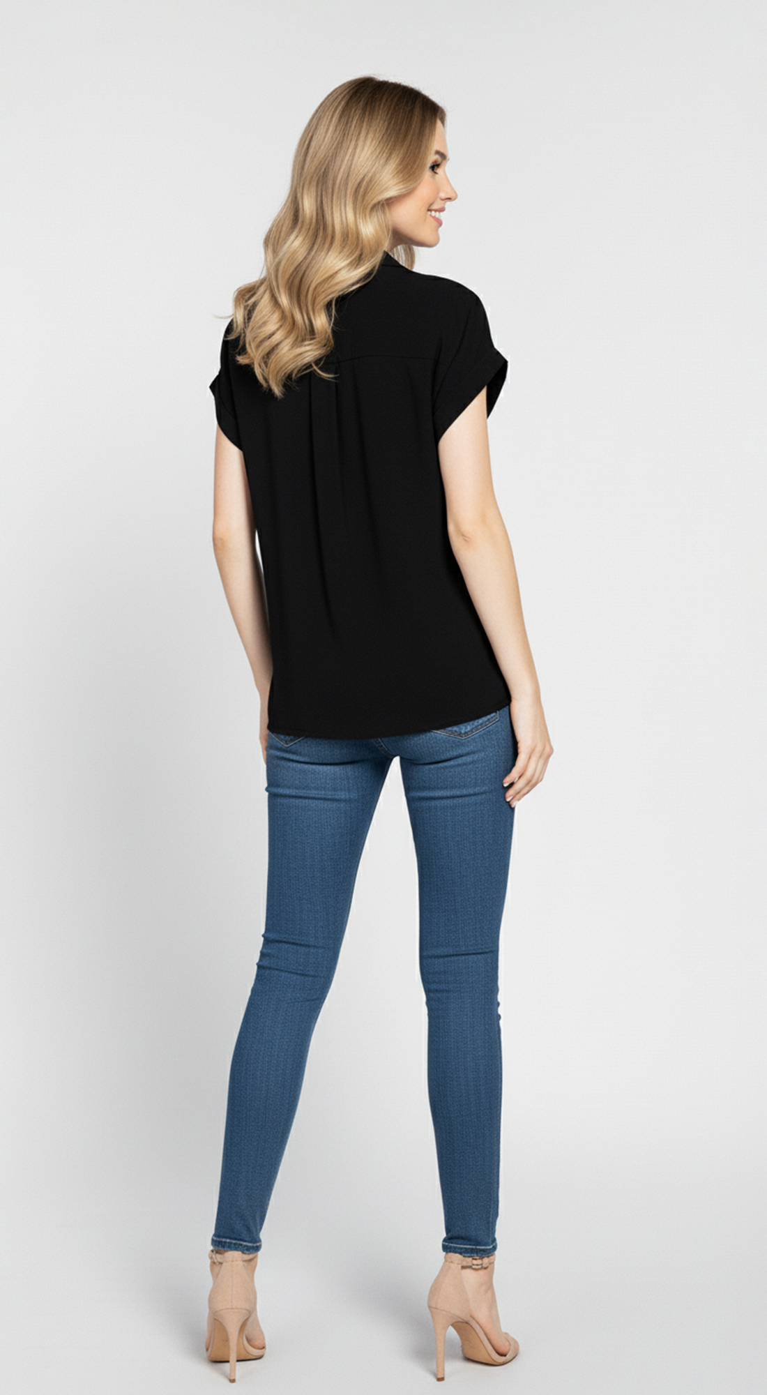 Dolman Short Slv Woven Shirt