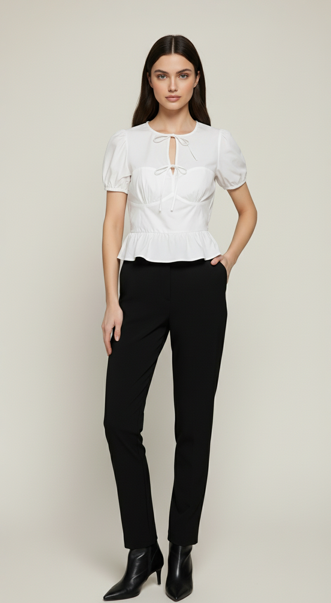 Short Puff Slv Poplin Shirt