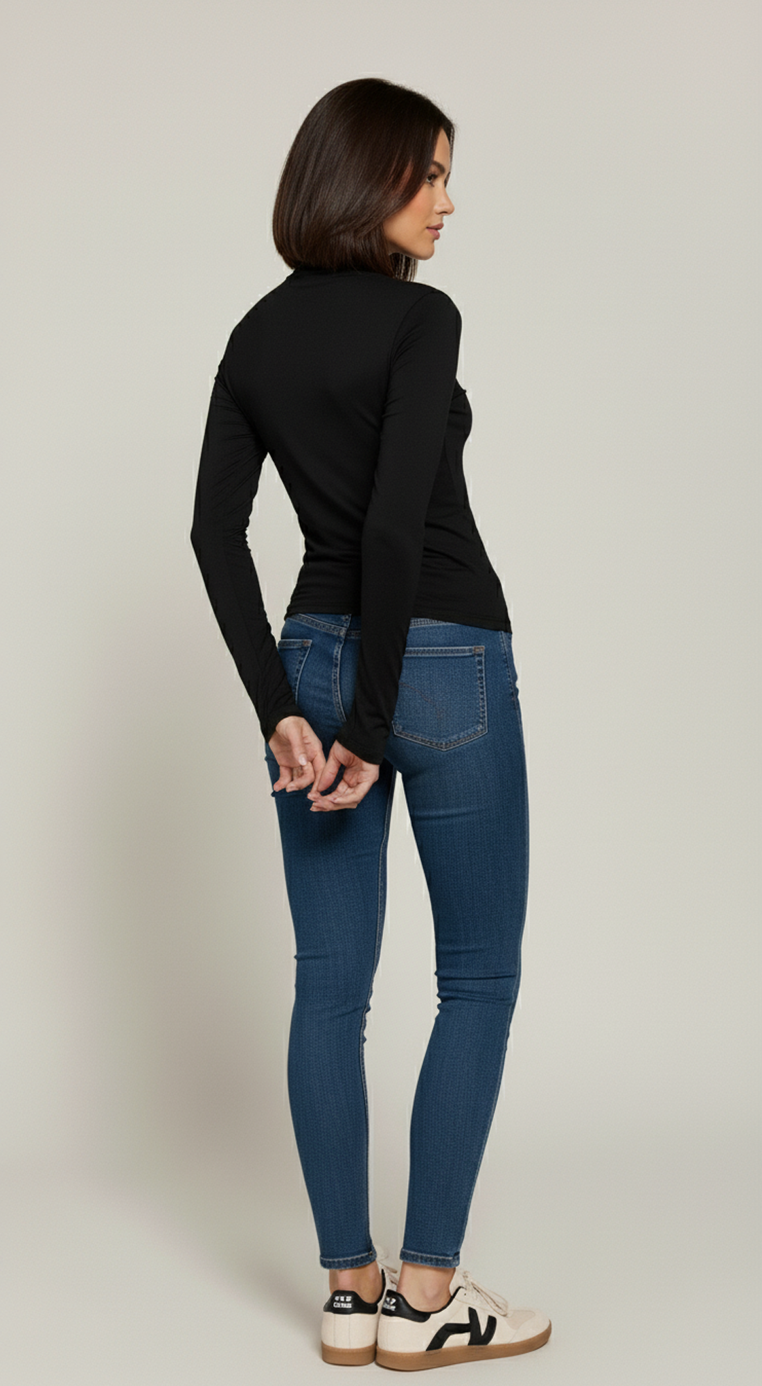 Long Slv High Neck Ity Knit Top
