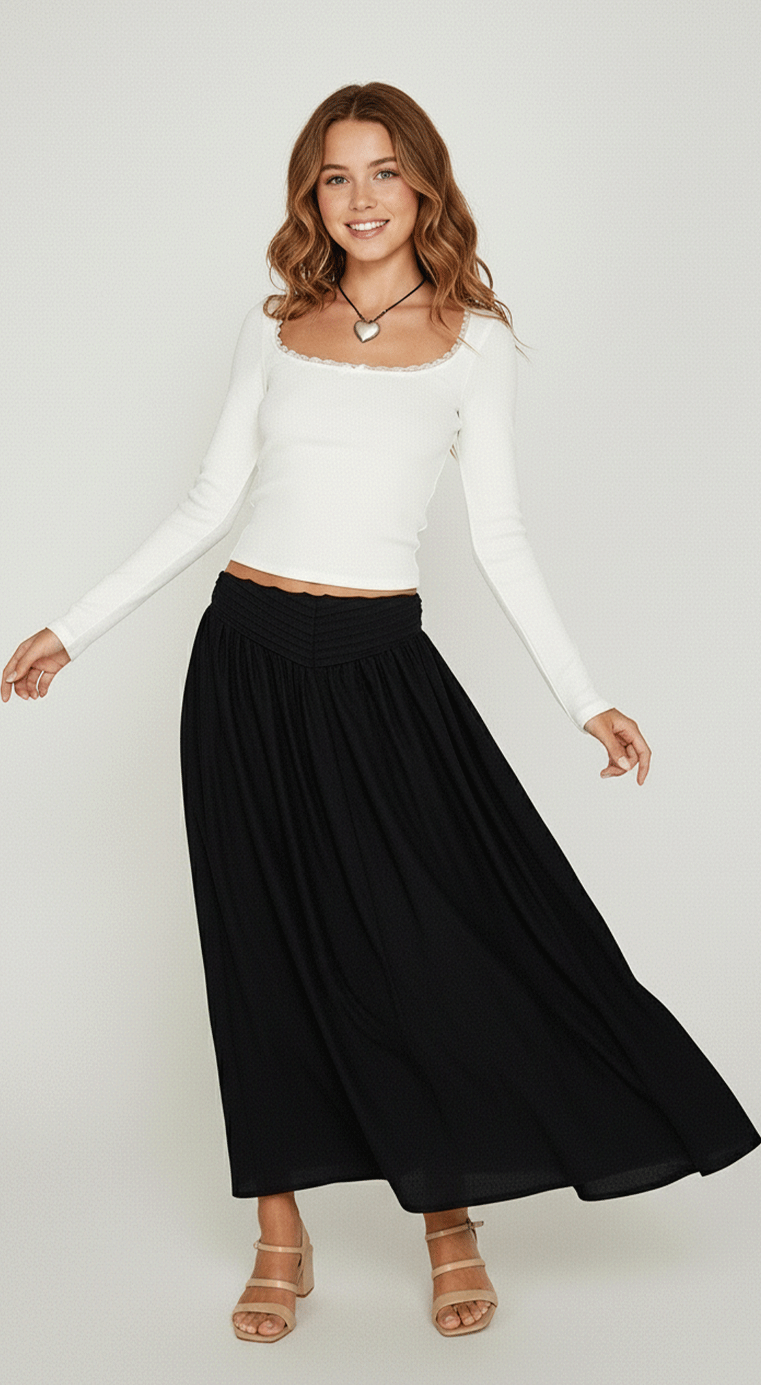 Lace Patchwork U-neck Top