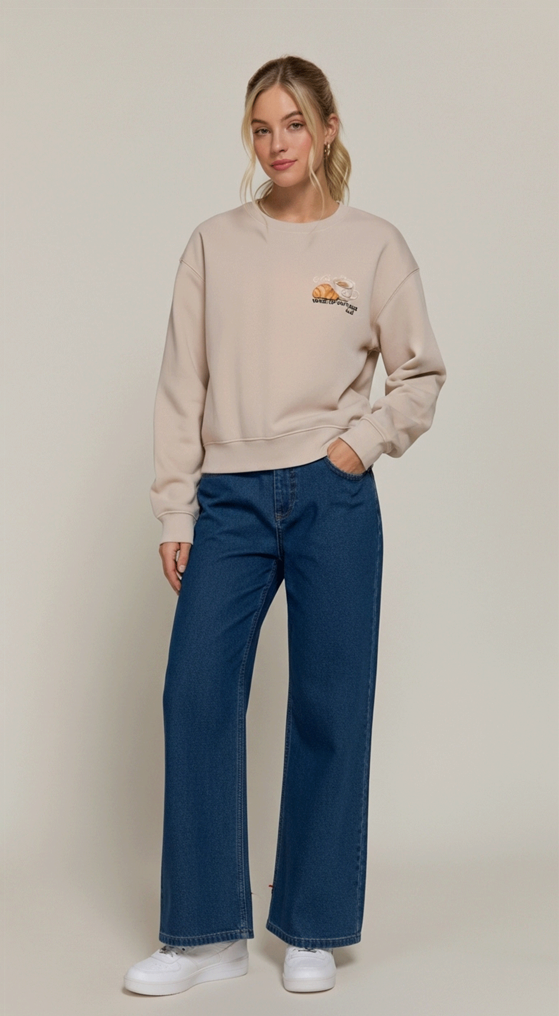 Print Inner Fleece Sweatshirt