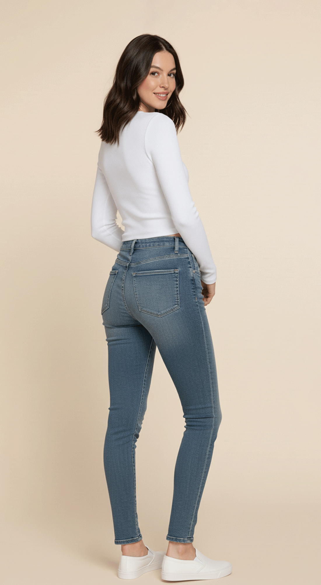 Long Slv Round Neck Cotton Span Rib Tee