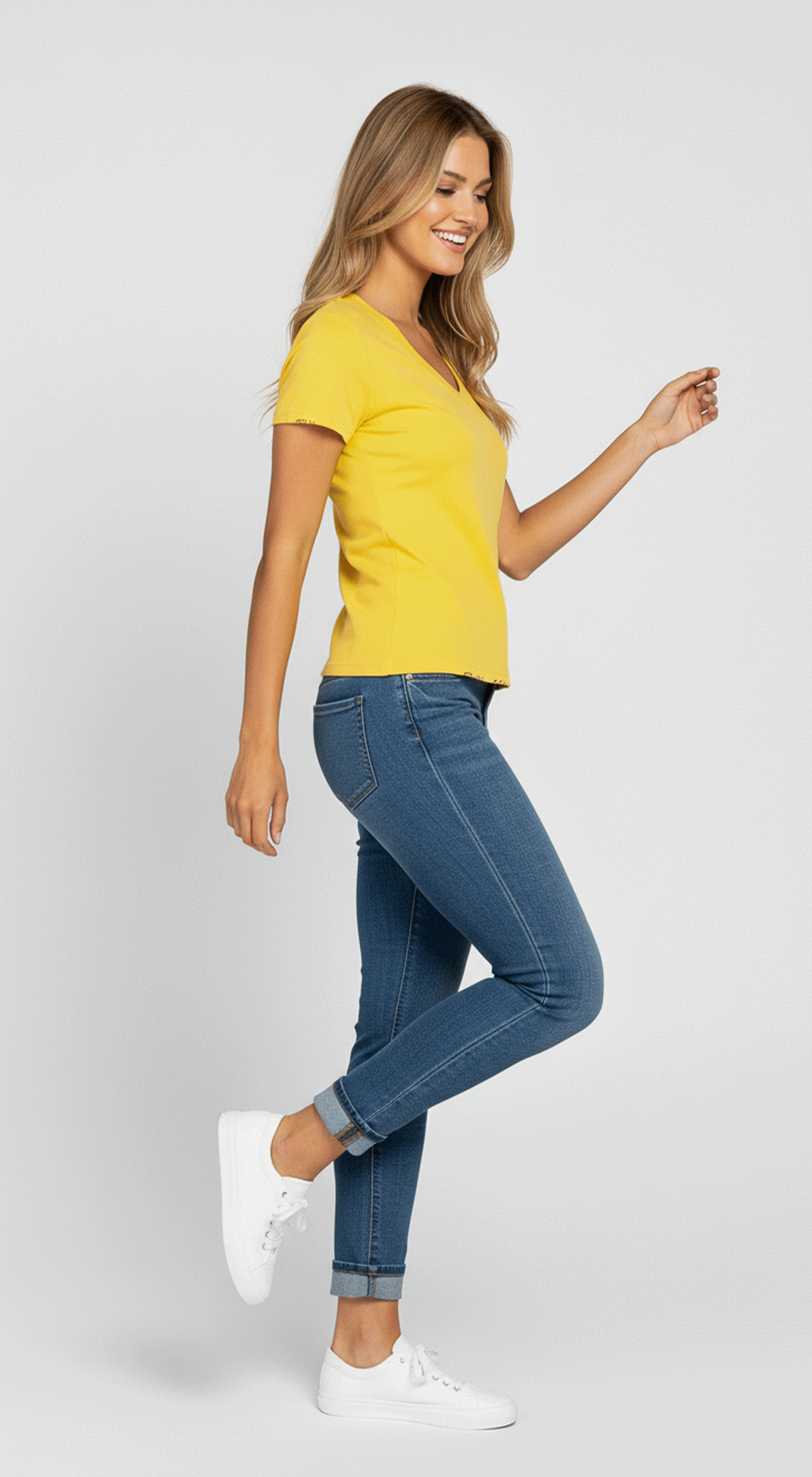Short Sleeve V-Neck Crop Top