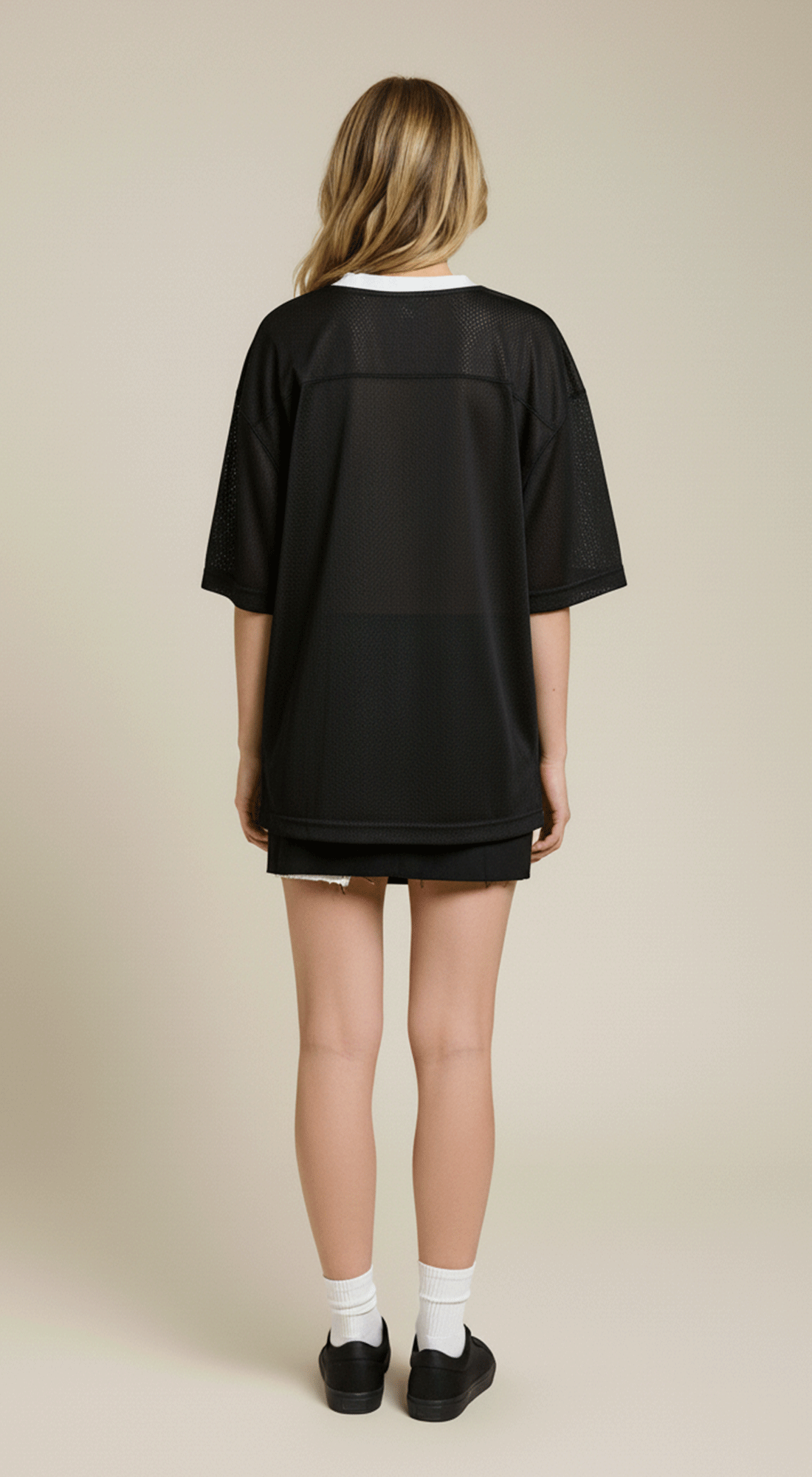 V Neck Sporty Jersey Top W Printed 89