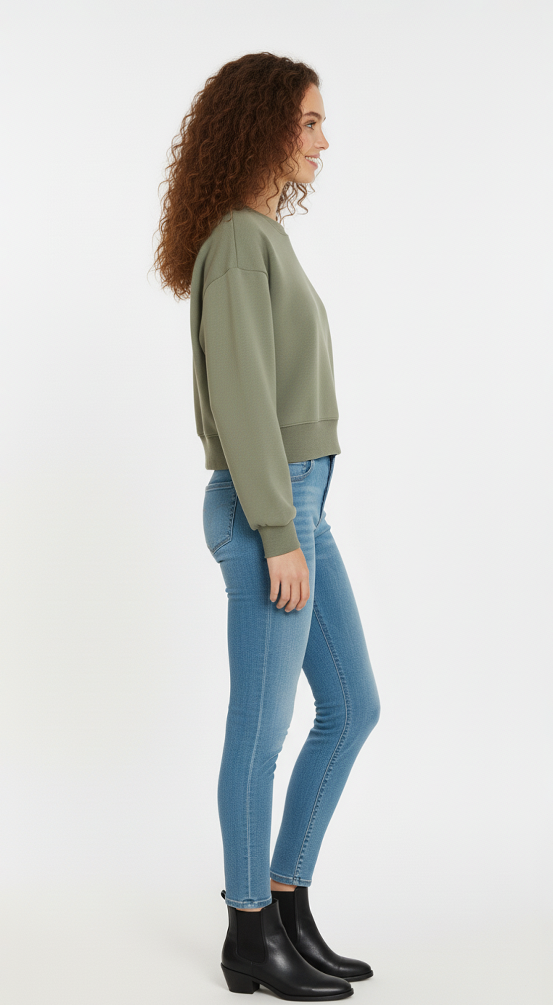 Fleece Crew Neck Cropped Pullover Sweatshirts
