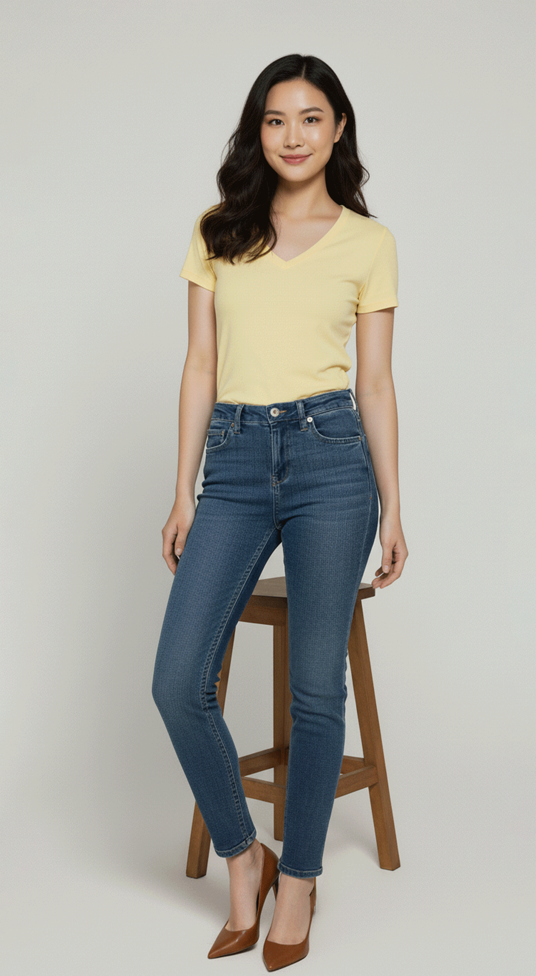 Short Sleeve V-Neck Crop Top