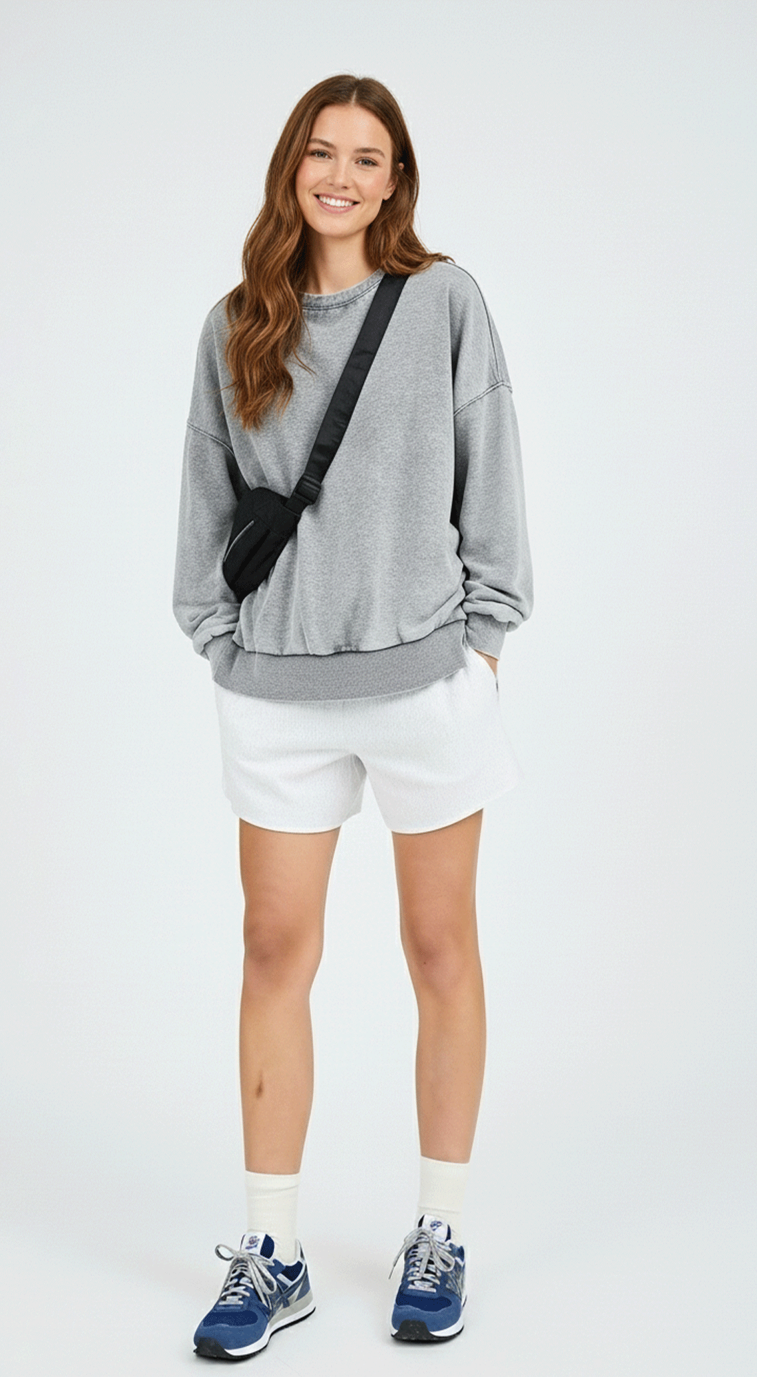 Washed Crewneck Long Sleeve Knit Top