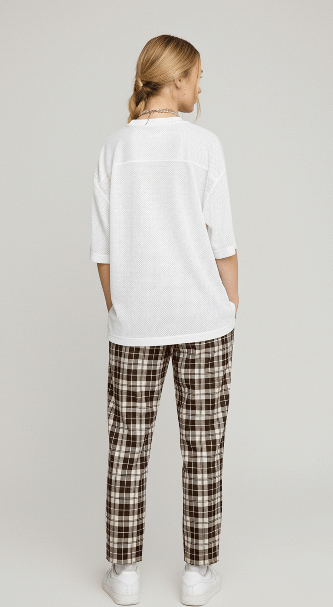 V Neck Sporty Jersey Top W Printed 89