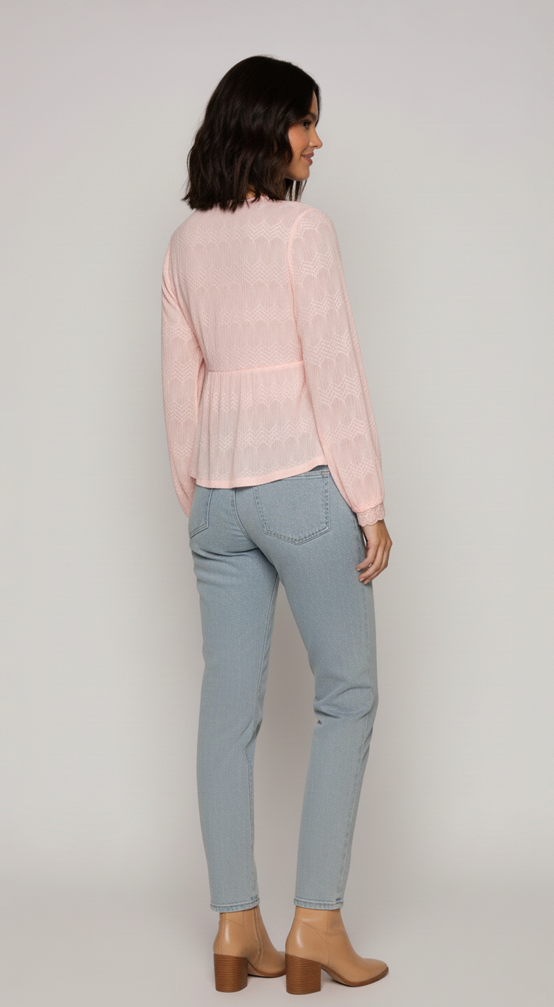 Boho Textured Lace Trim Top