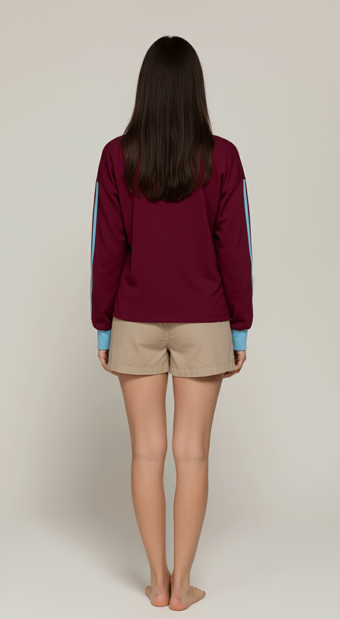 Line Detail Long Slv Embroidery Tee