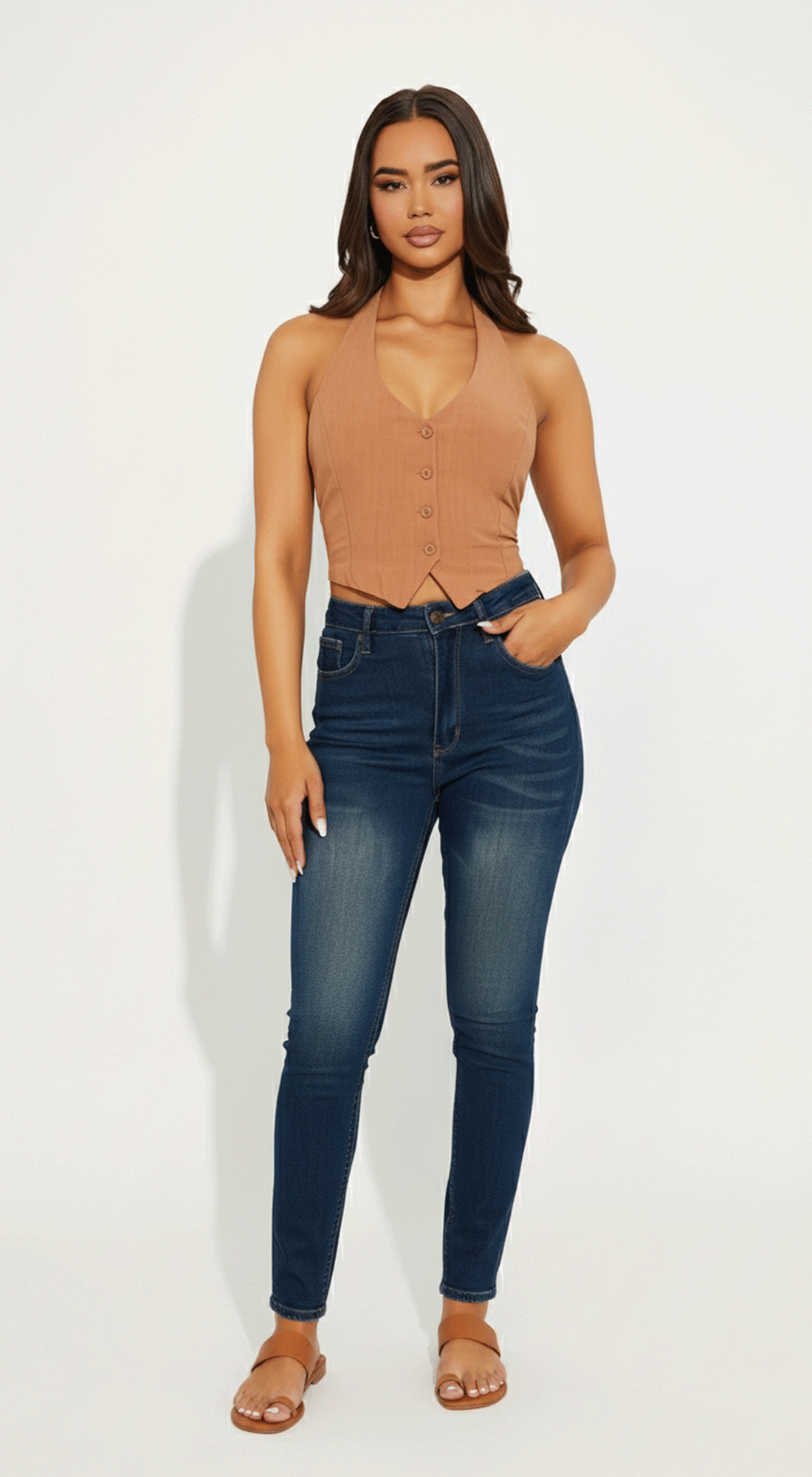 Halter Open Back Crop Top