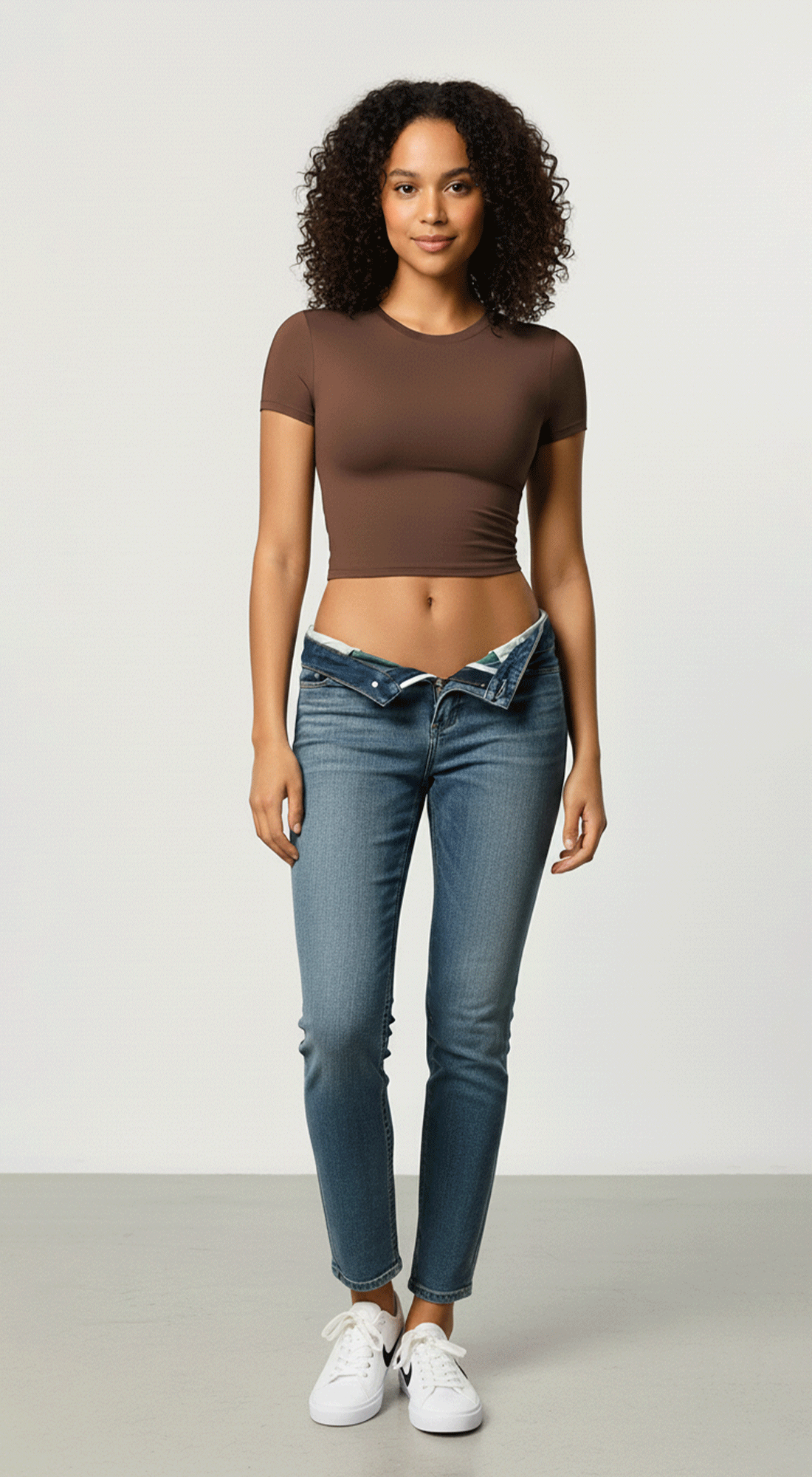 Slim Fit Round Neck Short Sleeved Solid Active Top