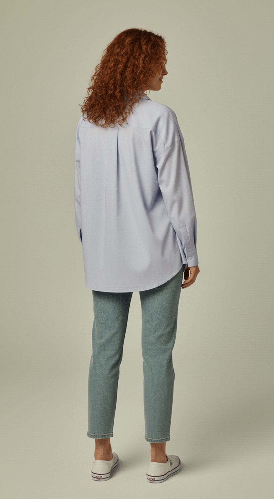 Cotton Blend Poplin Oversized Button-up Shirt
