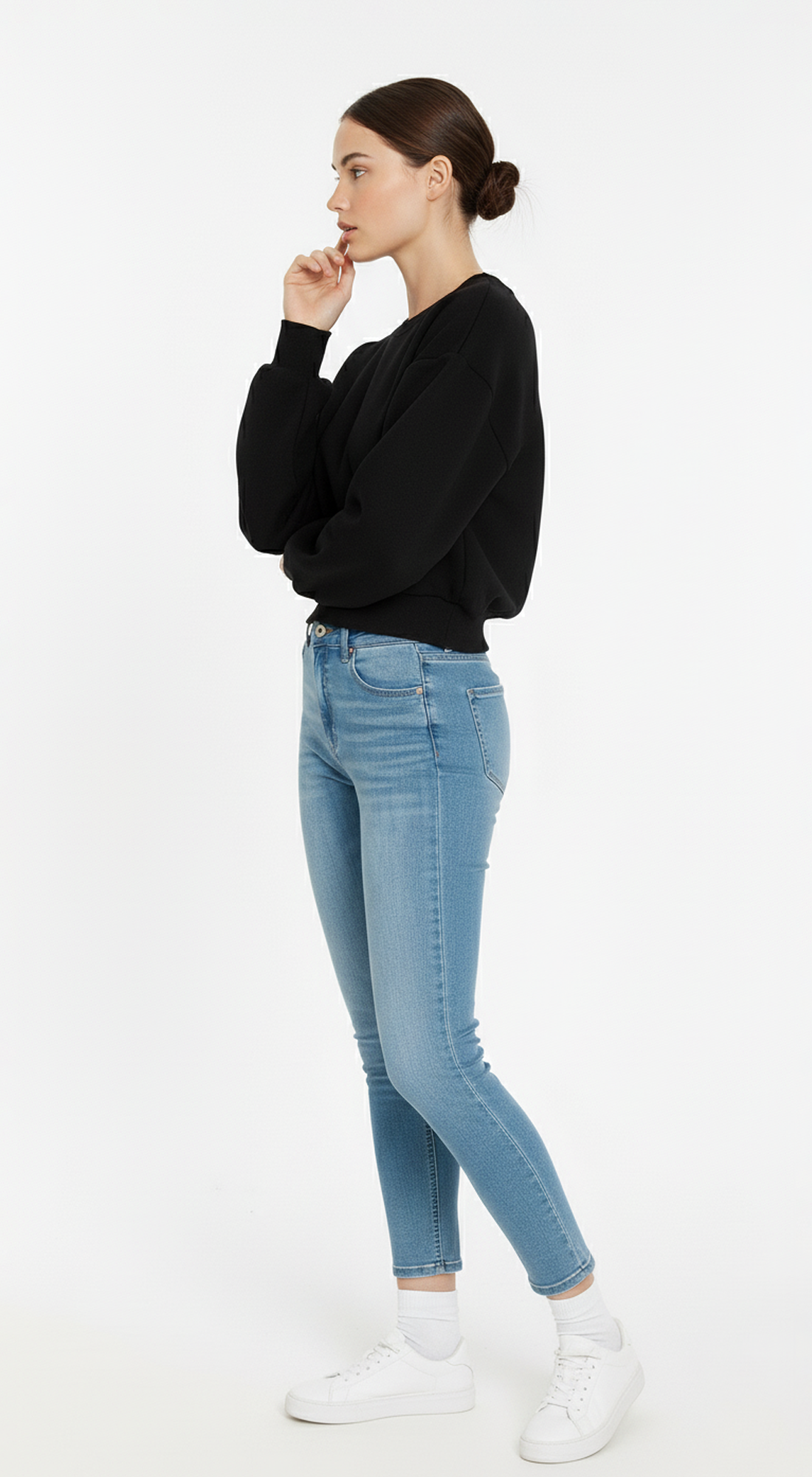 Fleece Crew Neck Cropped Pullover Sweatshirts