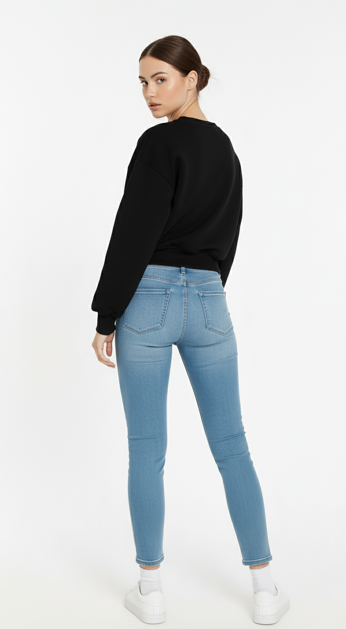 Fleece Crew Neck Cropped Pullover Sweatshirts