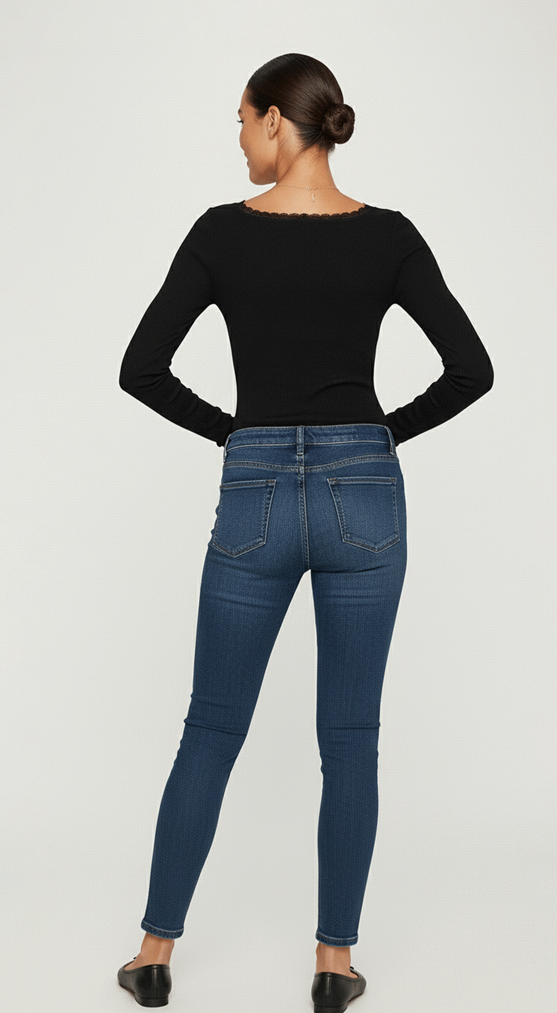 Lace Patchwork U-neck Top