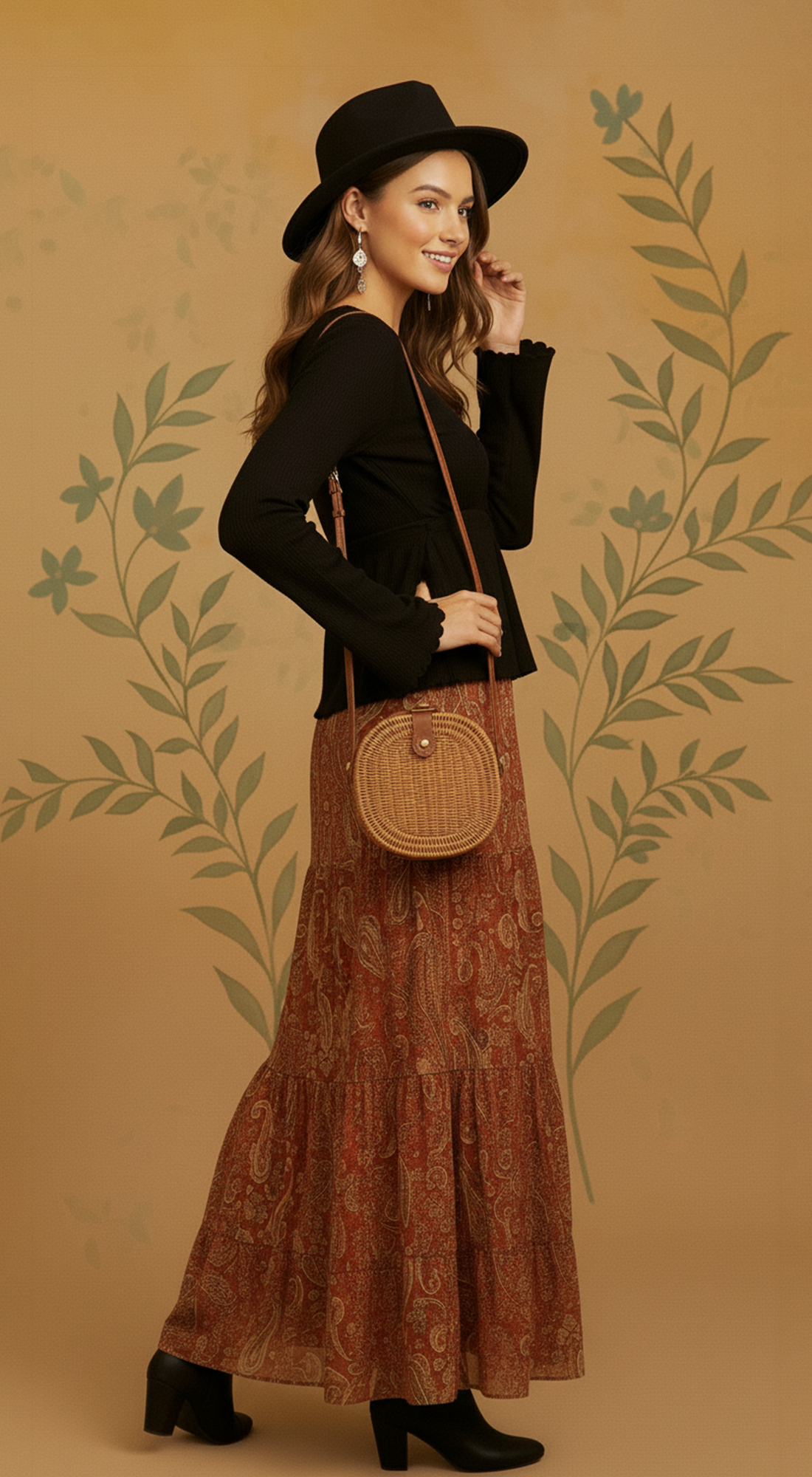 Boho Textured Lace Trim Top