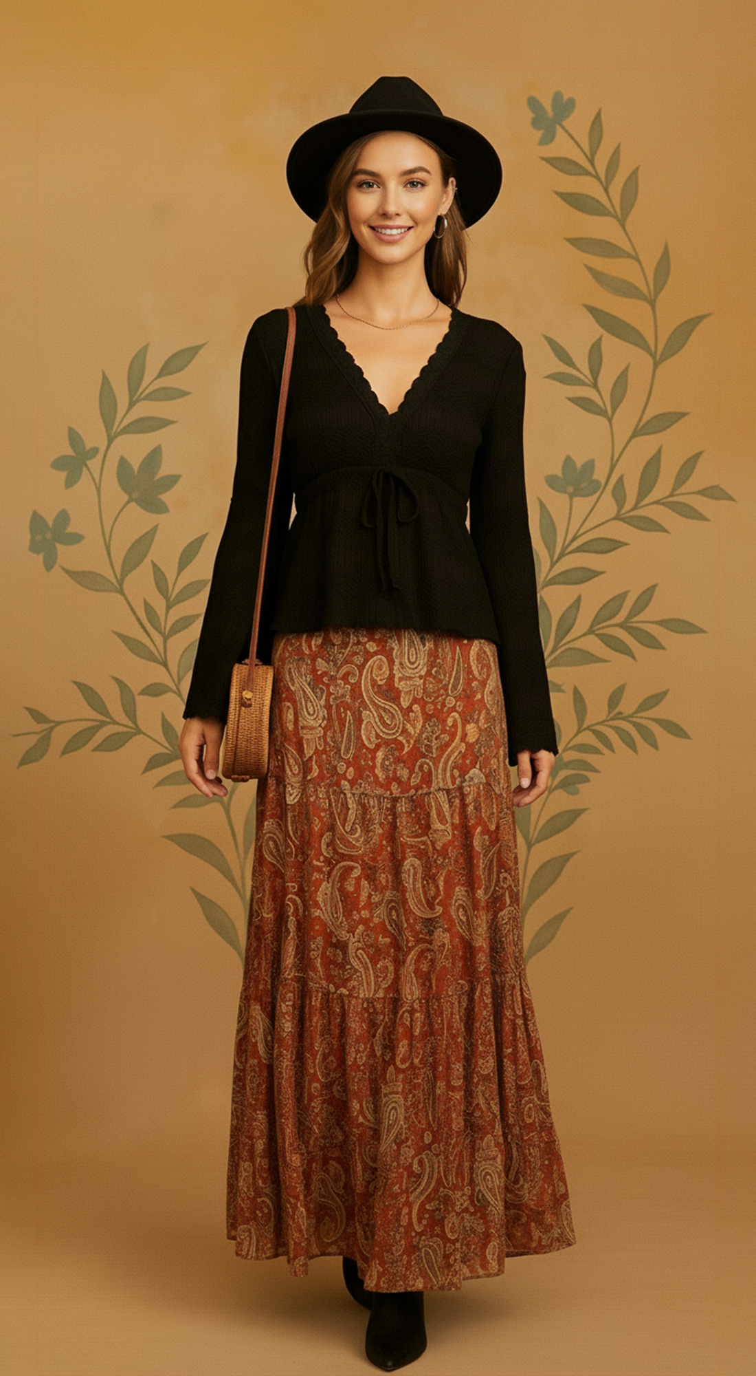 Boho Textured Lace Trim Top