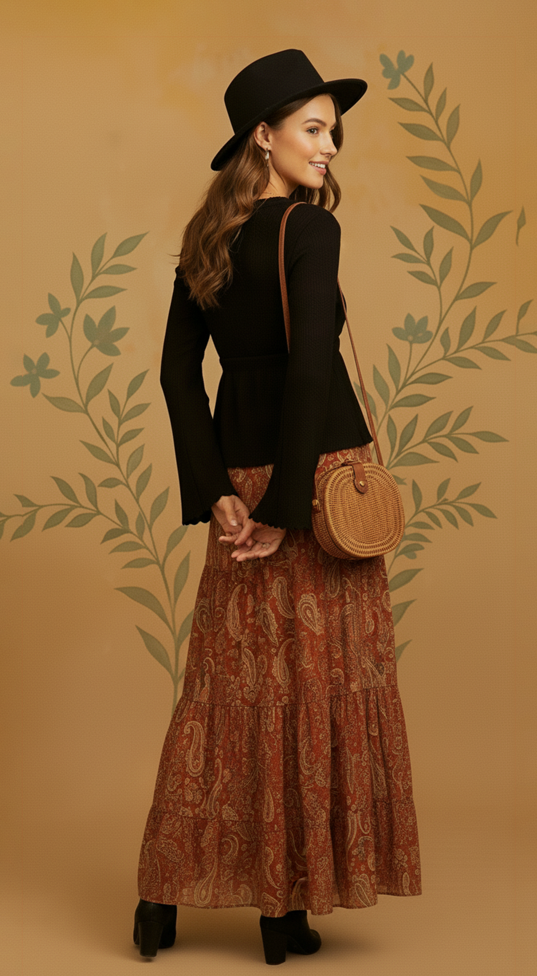 Boho Textured Lace Trim Top