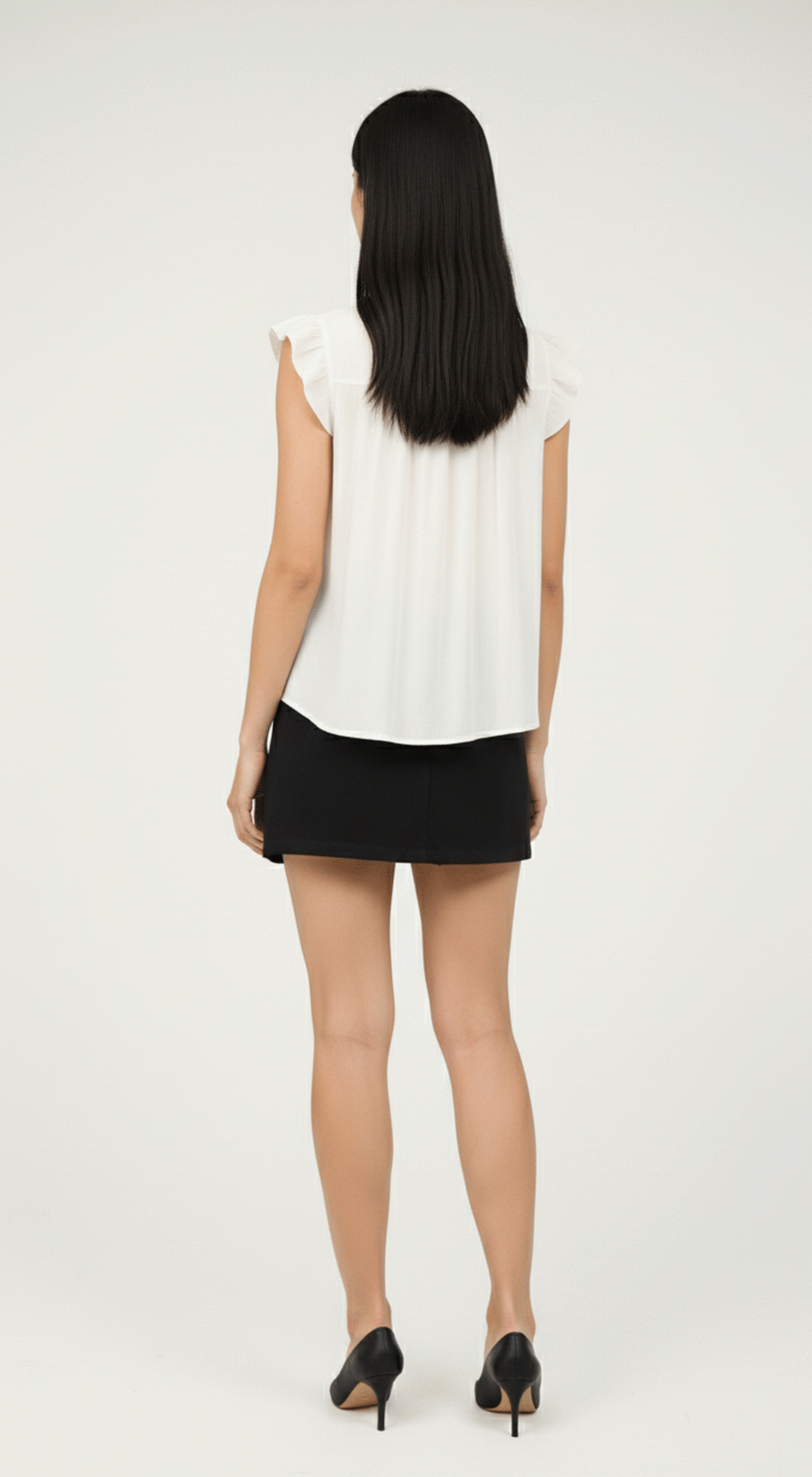Contrast Front Tie Detail Short Sleeve Blouse
