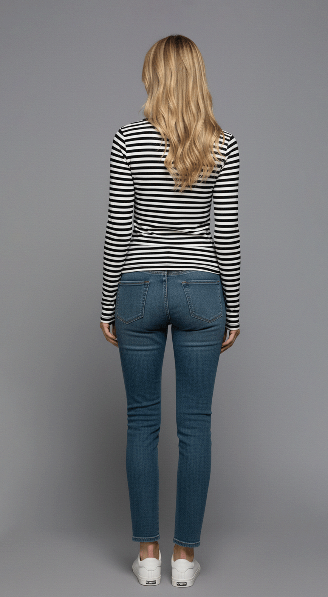 Long Slv Henley Neck Stripe Brushed Rib Top