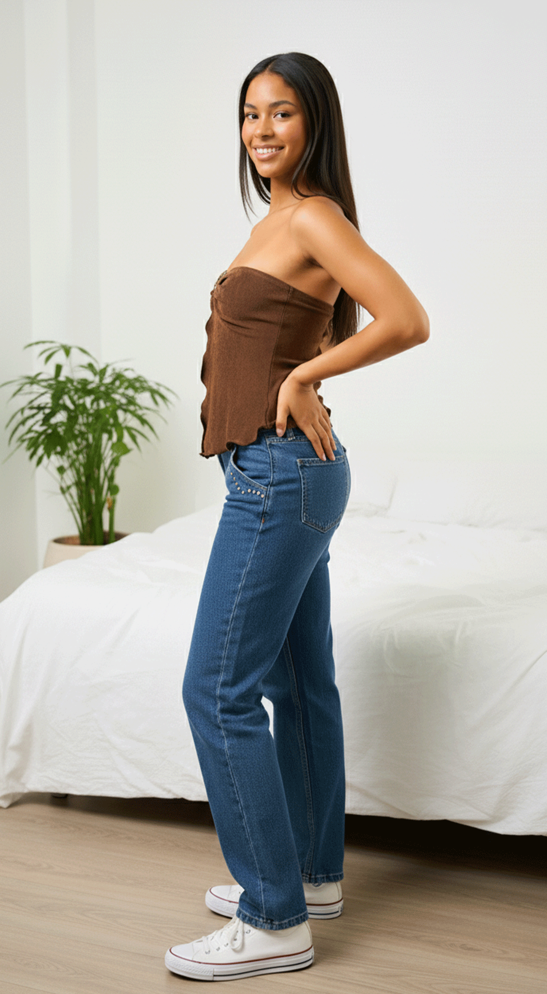 Tube Flyaway Top With Trim