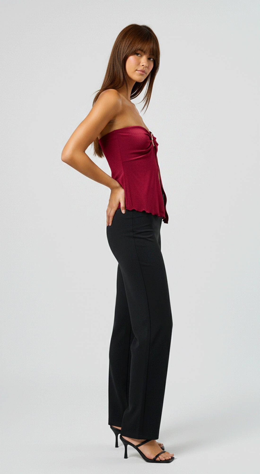 Tube Flyaway Top With Trim