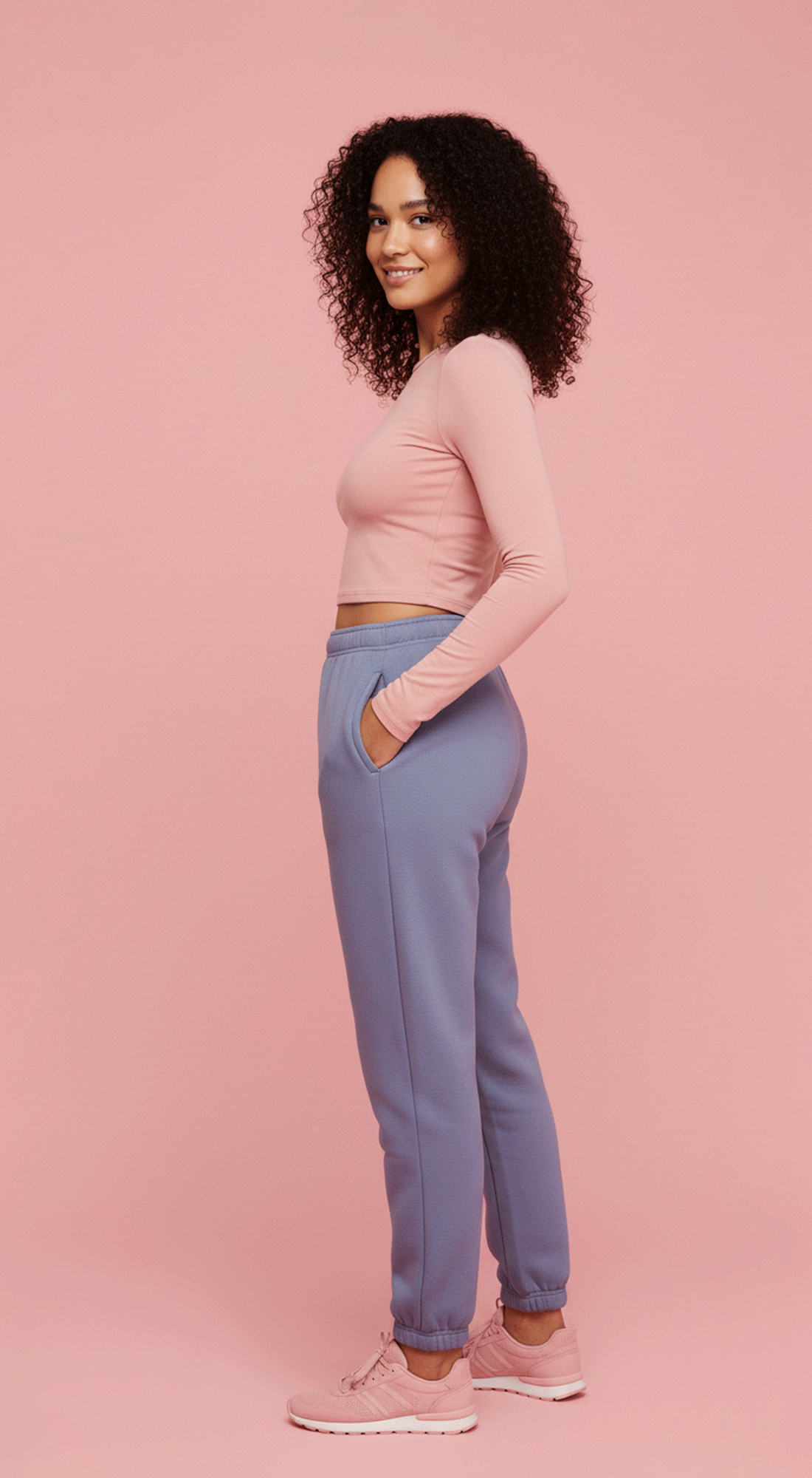 Cotton Long Sleeve Basic Casual Crop Tees Top