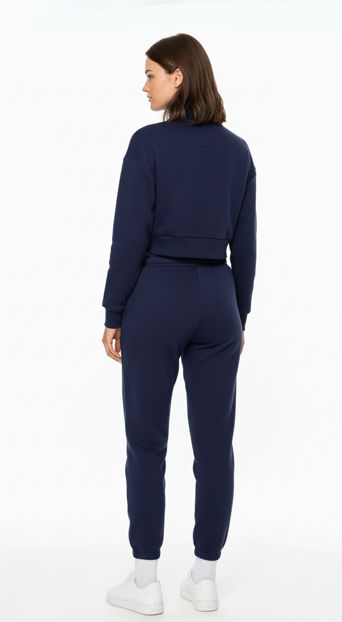 Cropped Half Zip Fleece Sweatshirt