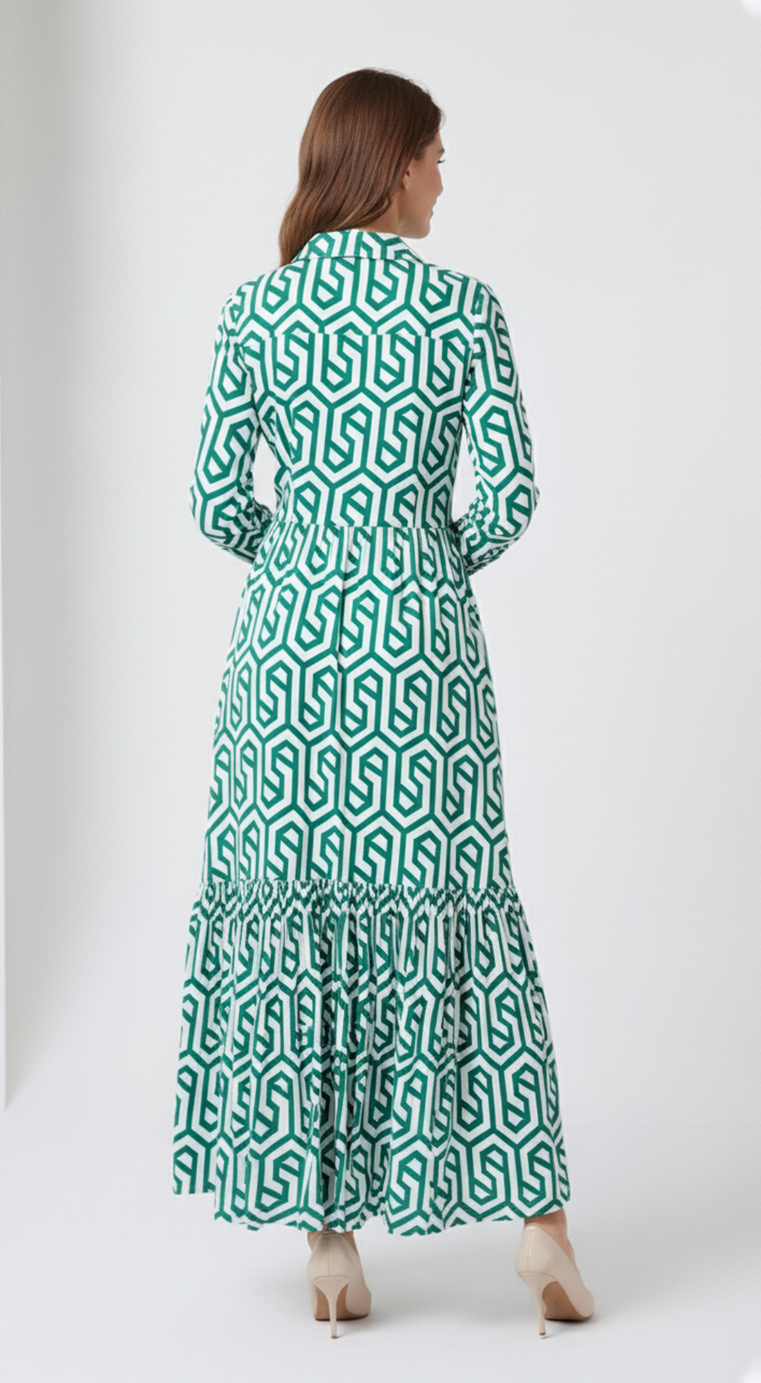 Op Art Cascade Shirt Dress