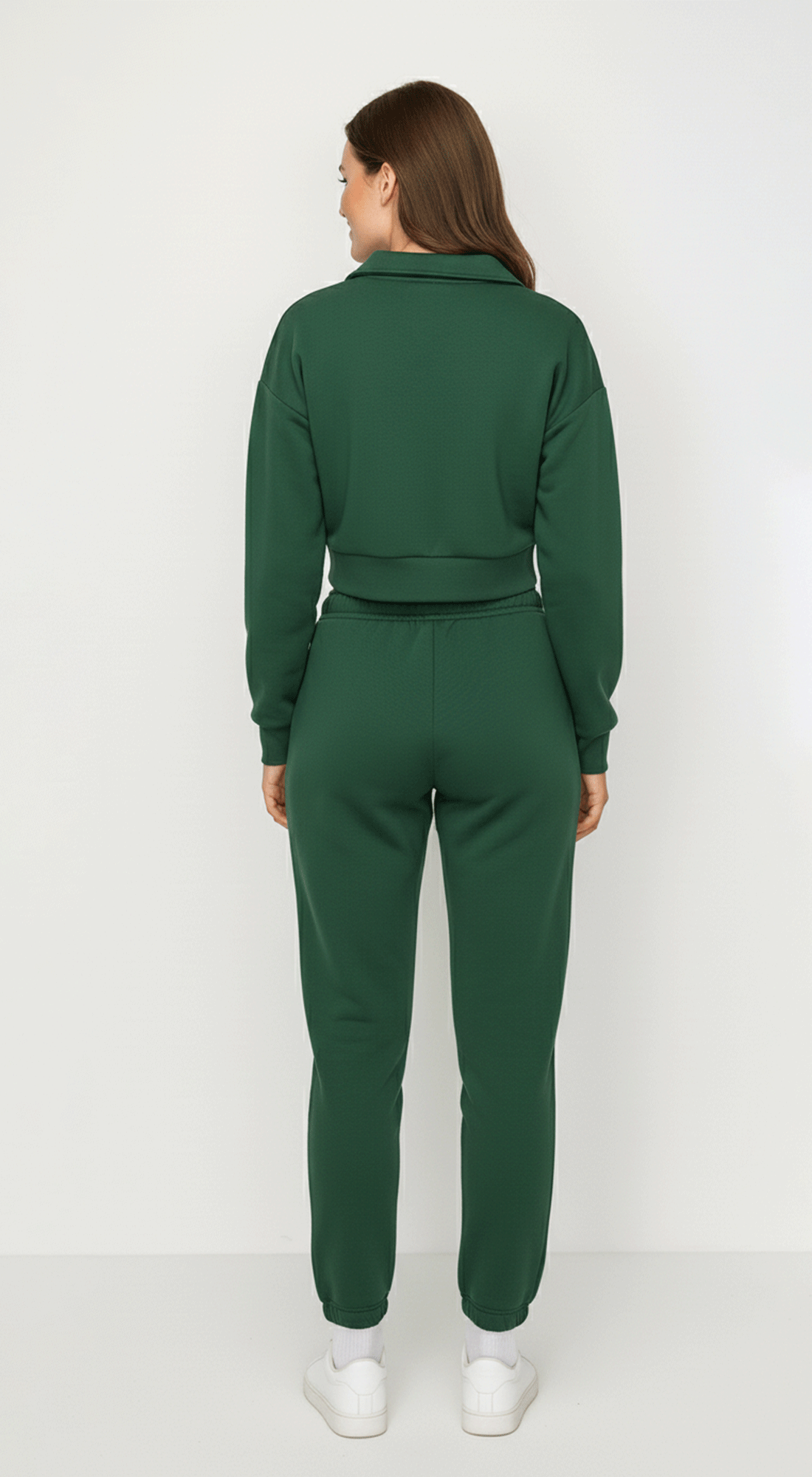 Cropped Half Zip Fleece Sweatshirt