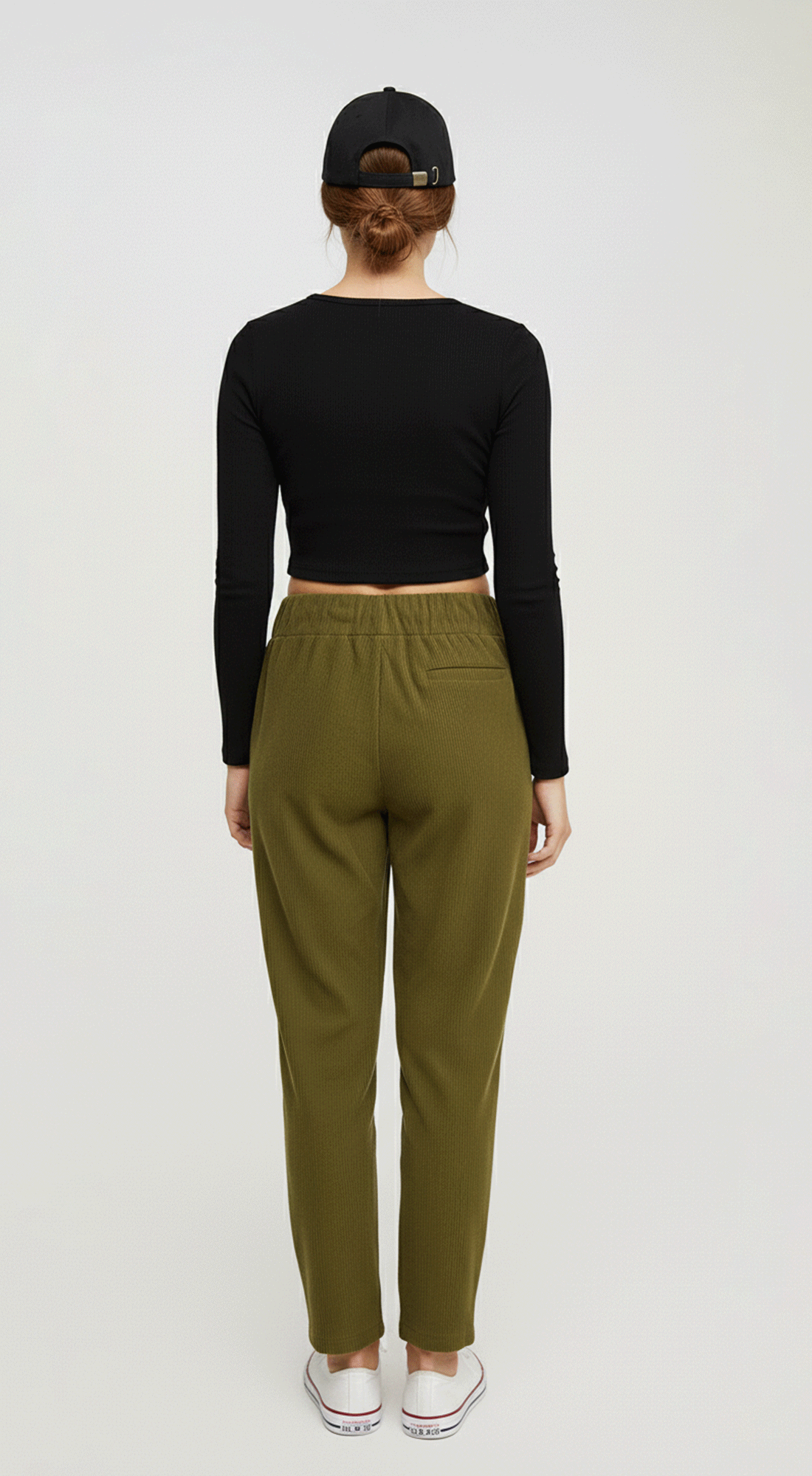 Cotton Long Sleeve Basic Casual Crop Tees Top
