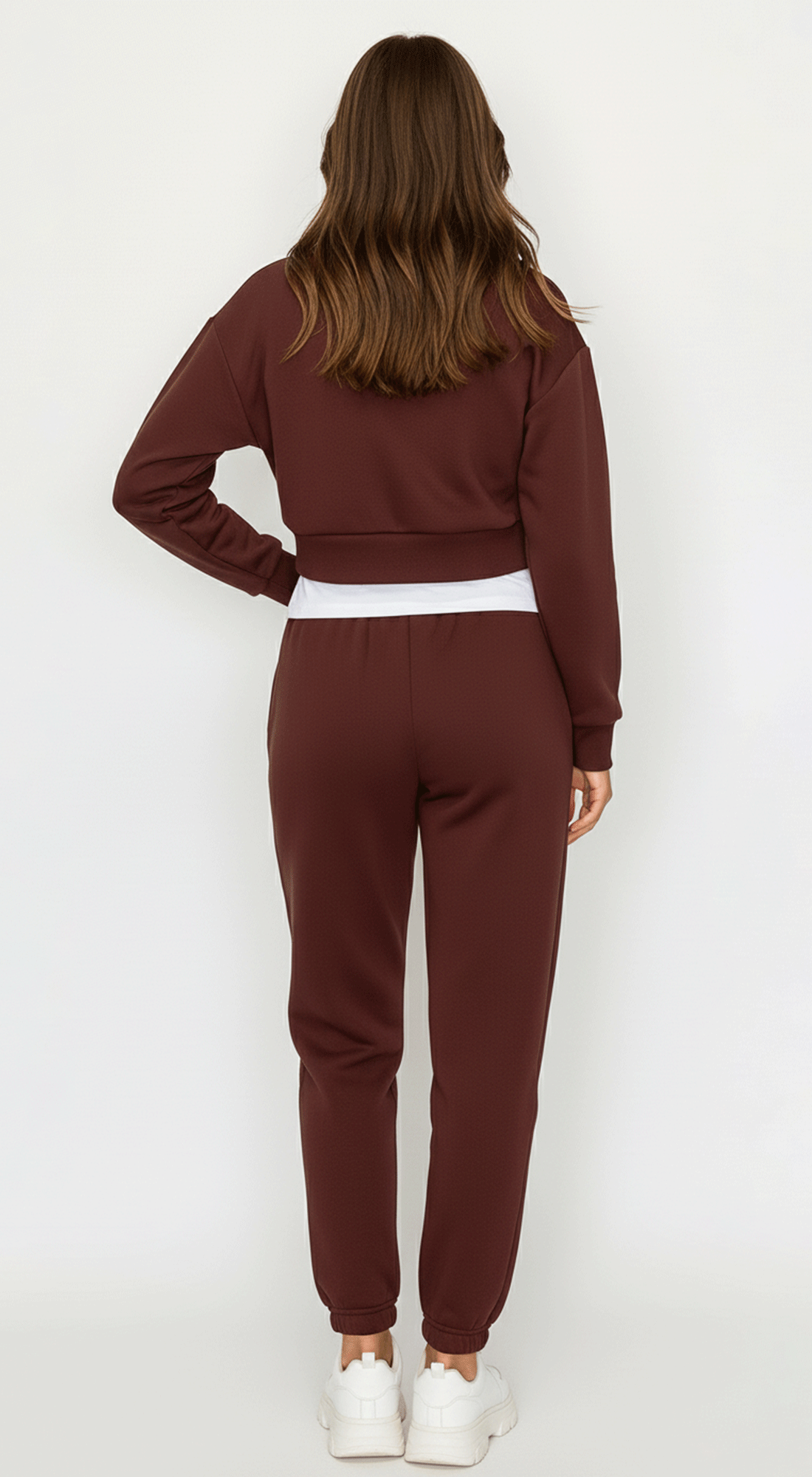 Cropped Half Zip Fleece Sweatshirt