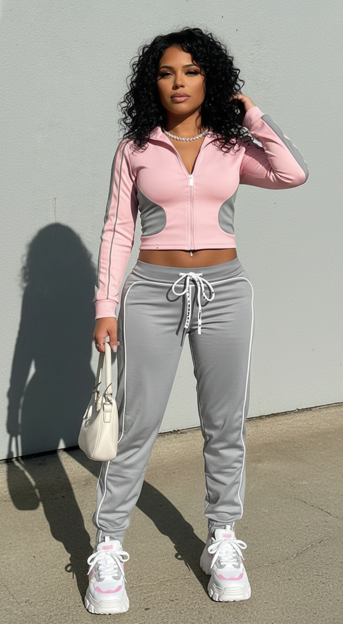Colorblock Zip-Up Crop Jacket